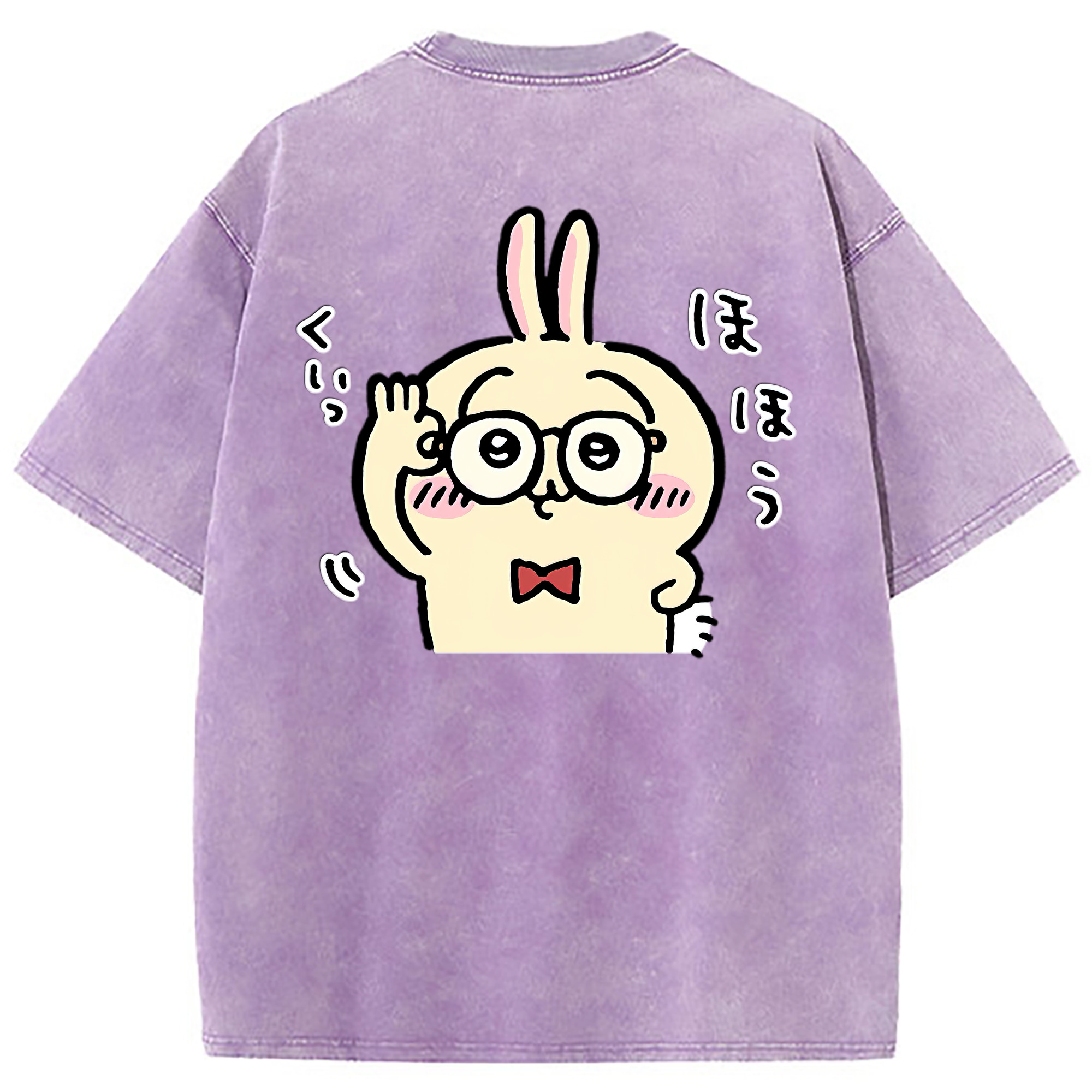 （画像用） ちいかわ うさぎ Chii-kawa usagi 綿100% ヴィンテージ風 半袖Tシャツ（背面プリント）