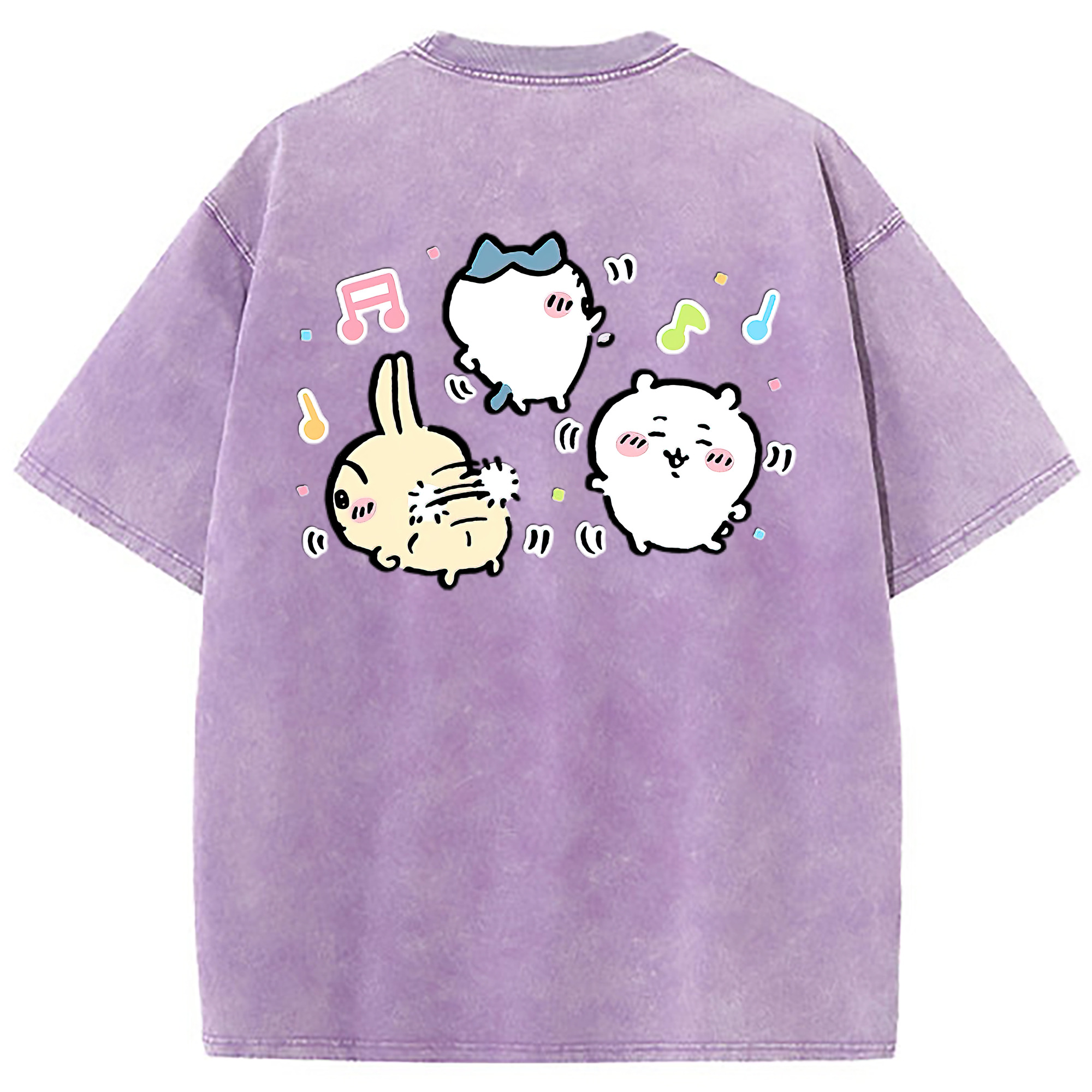 （画像用） ちいかわ うさぎ Chii-kawa usagi 綿100% ヴィンテージ風 半袖Tシャツ（背面プリント）
