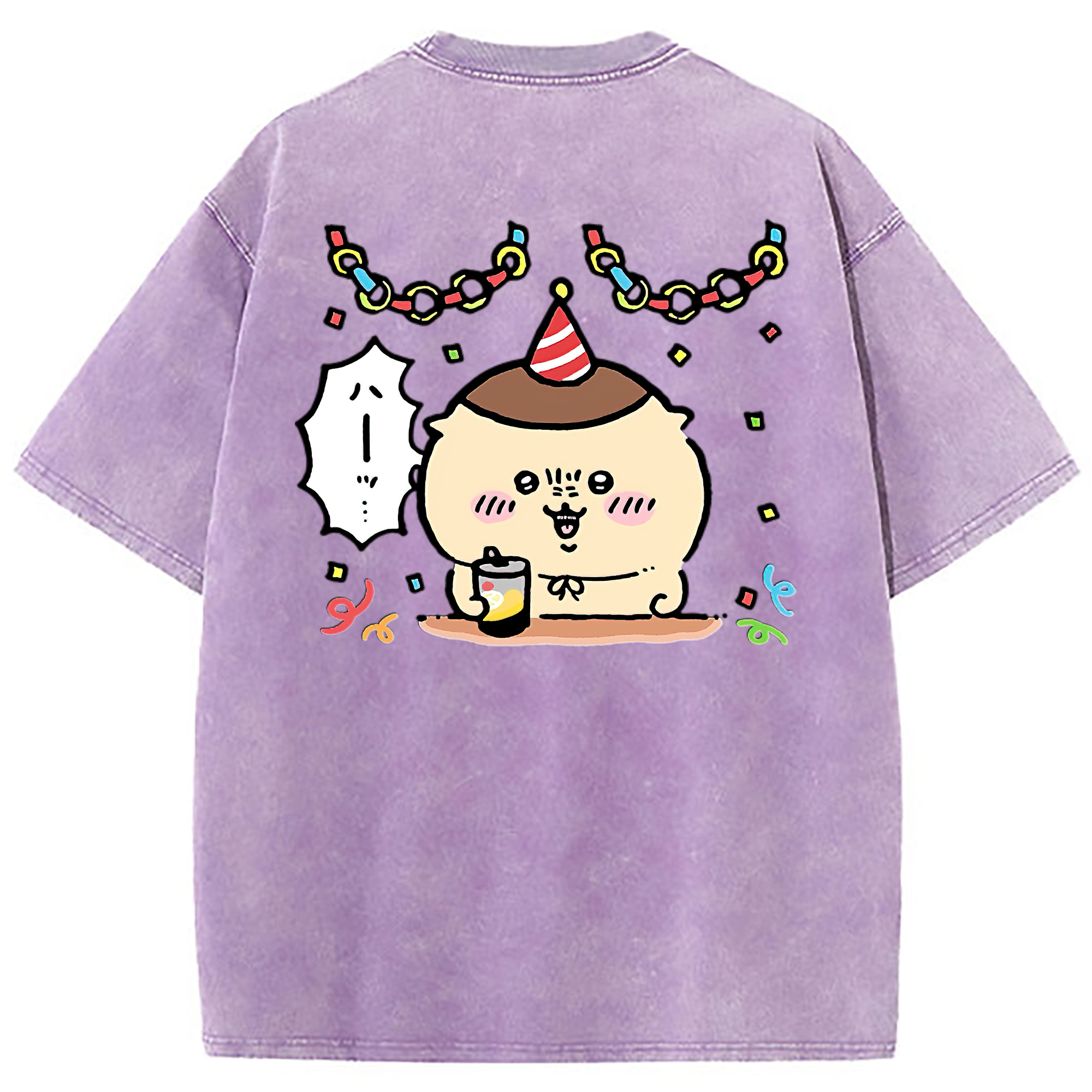 （画像用） ちいかわ くりまんじゅう Chii-kawa kuri manjū 綿100% ヴィンテージ風 半袖Tシャツ（背面プリント）