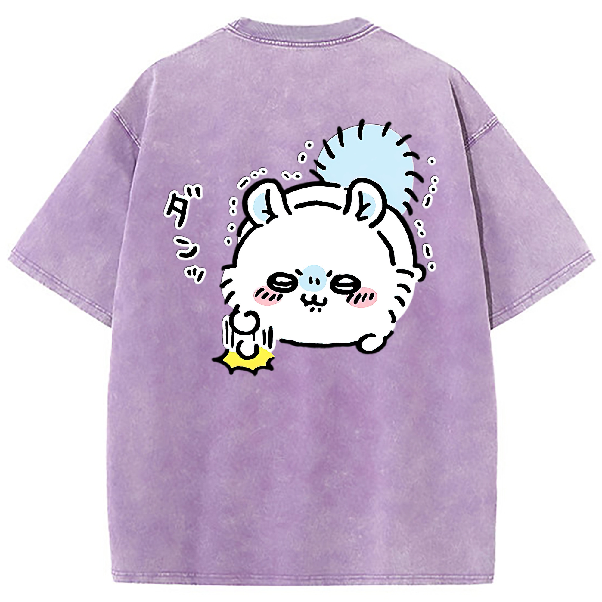 （画像用） ちいかわ モモンガ Chii-kawa Momonga 綿100% ヴィンテージ風 半袖Tシャツ（背面プリント）