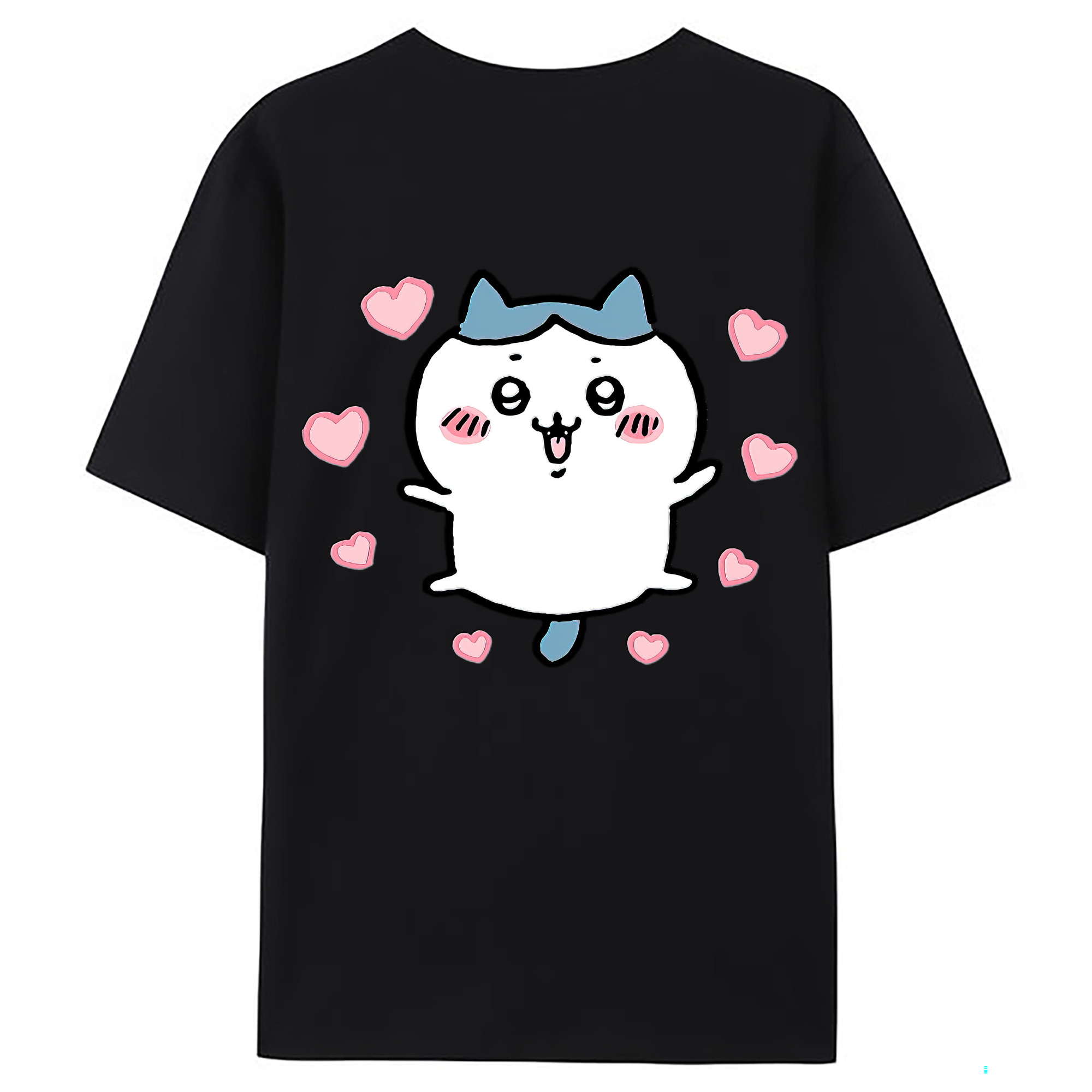 （画像用） ちいかわ ハチワレ Chii-kawa hachiware 綿100％ メンズ半袖Tシャツ（バックプリント） 通気性