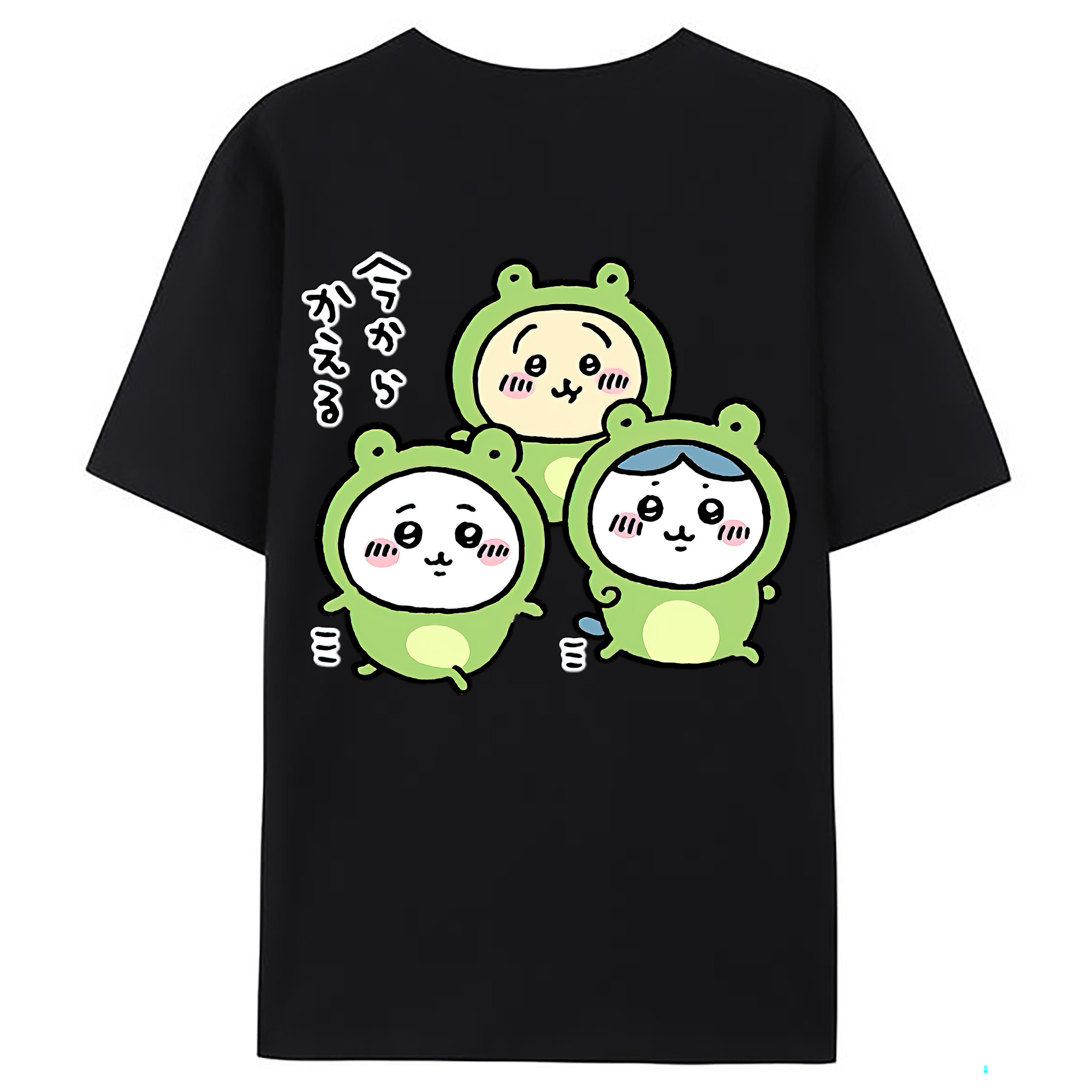 （画像用） ちいかわ ハチワレ Chii-kawa hachiware 綿100％ メンズ半袖Tシャツ（バックプリント） 通気性