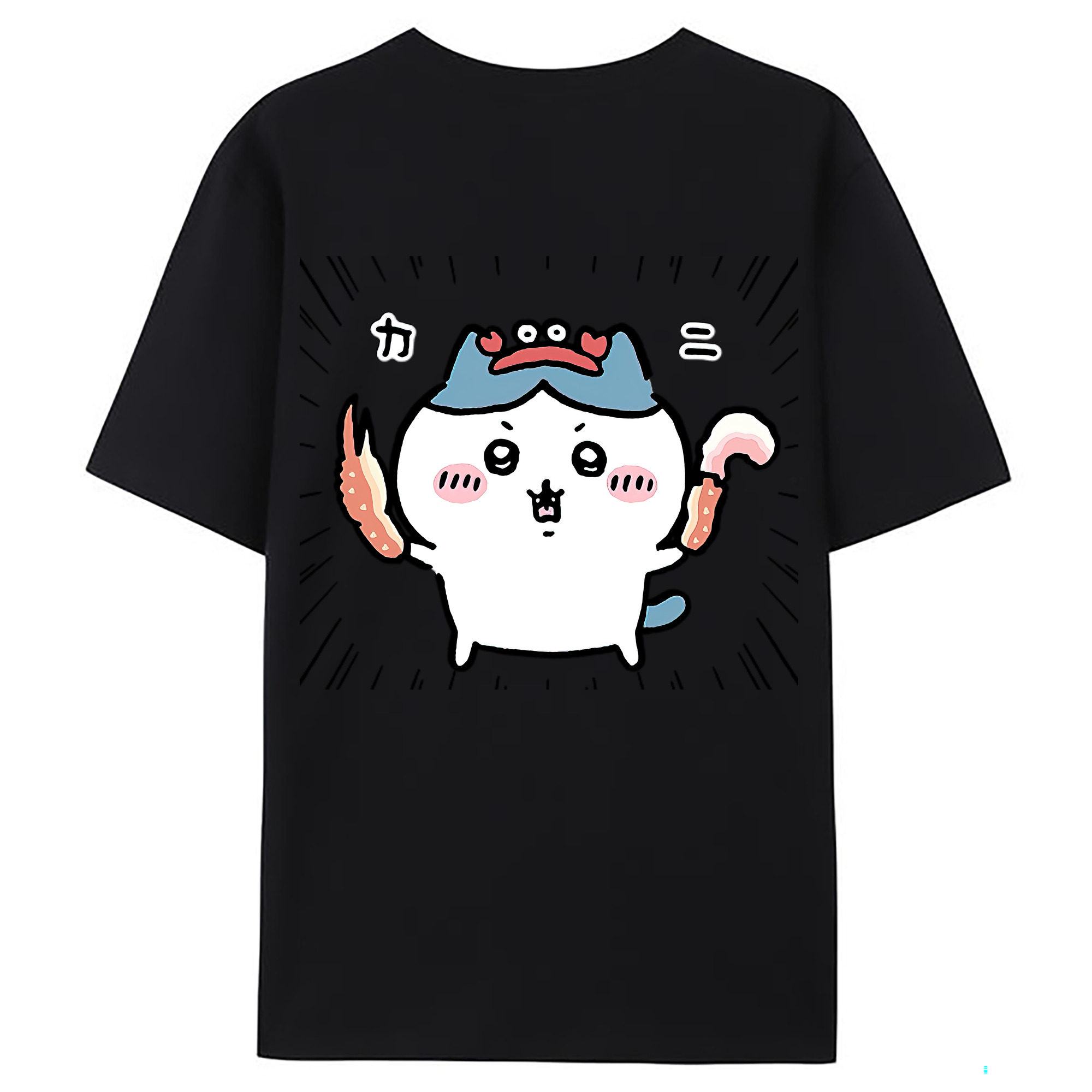 （画像用） ちいかわ ハチワレ Chii-kawa hachiware 綿100％ メンズ半袖Tシャツ（バックプリント） 通気性