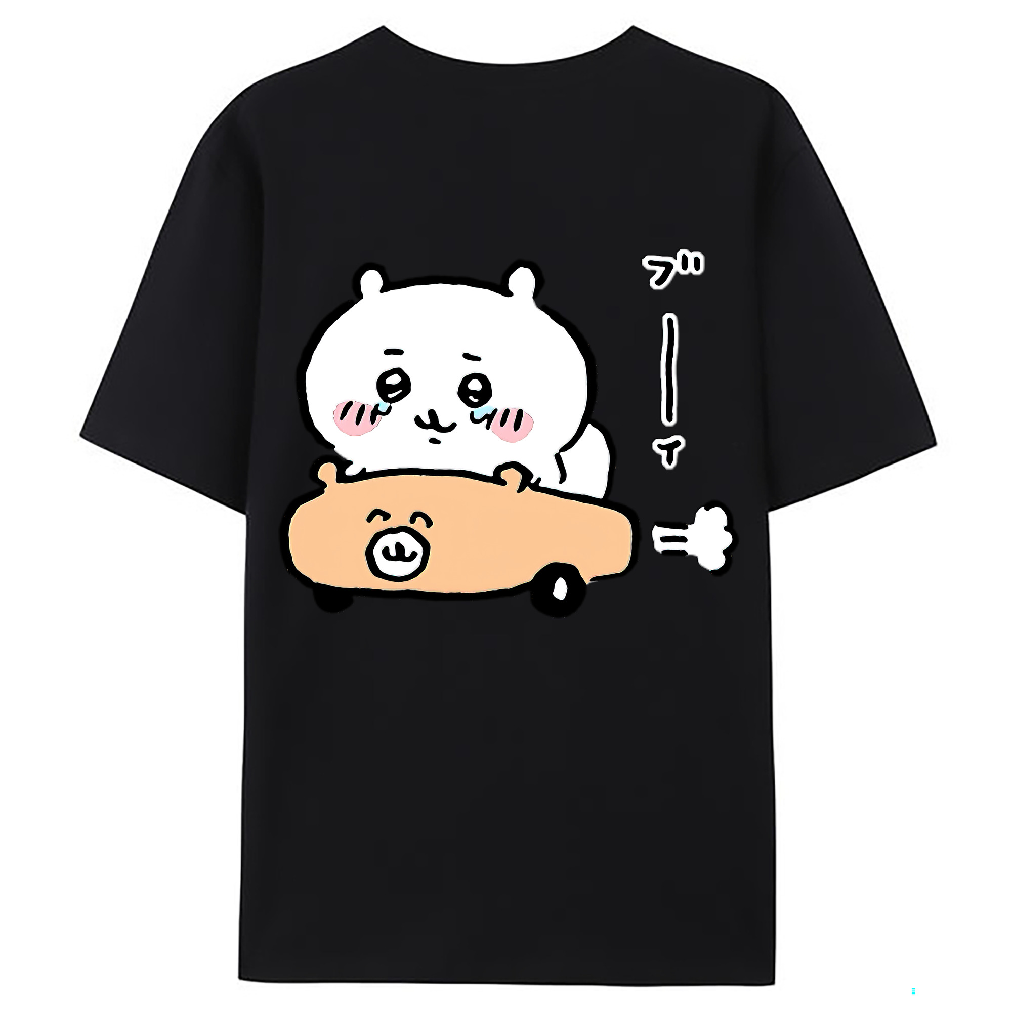 （画像用） ちいかわ ちいかわ Chii-kawa chiikawa 綿100％ メンズ半袖Tシャツ（バックプリント） 通気性