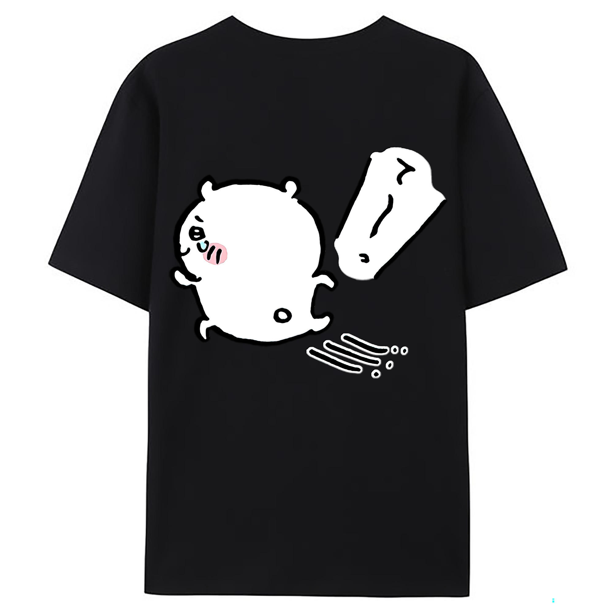 （画像用） ちいかわ ちいかわ Chii-kawa chiikawa 綿100％ メンズ半袖Tシャツ（バックプリント） 通気性