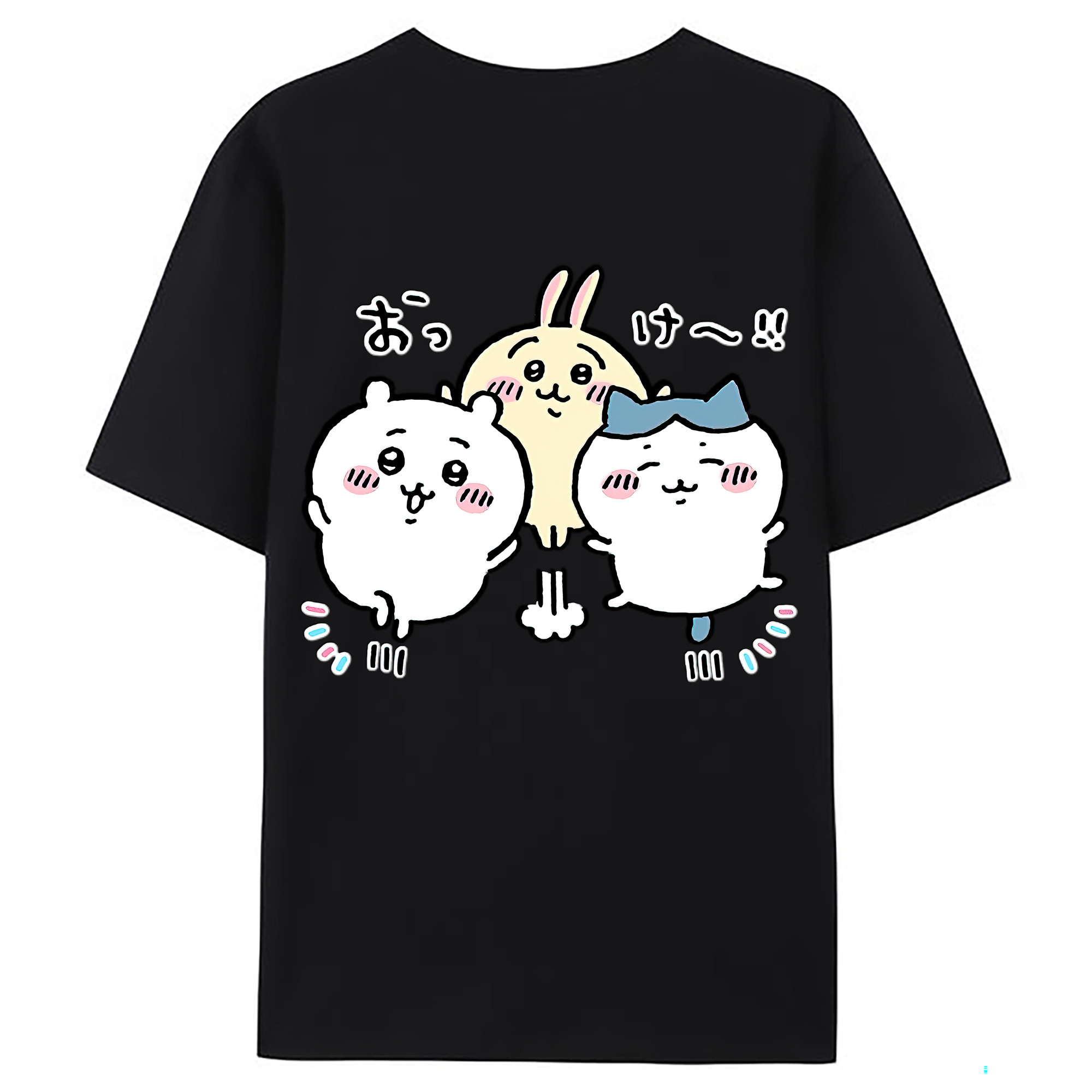 （画像用） ちいかわ ちいかわ Chii-kawa chiikawa 綿100％ メンズ半袖Tシャツ（バックプリント） 通気性