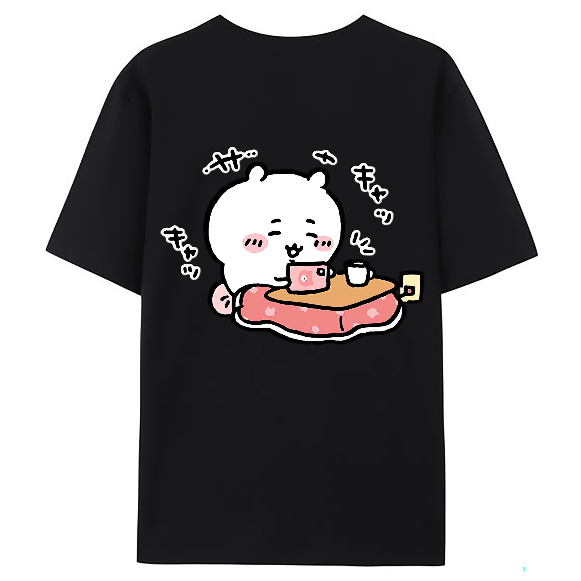 （画像用） ちいかわ ちいかわ Chii-kawa chiikawa 綿100％ メンズ半袖Tシャツ（バックプリント） 通気性