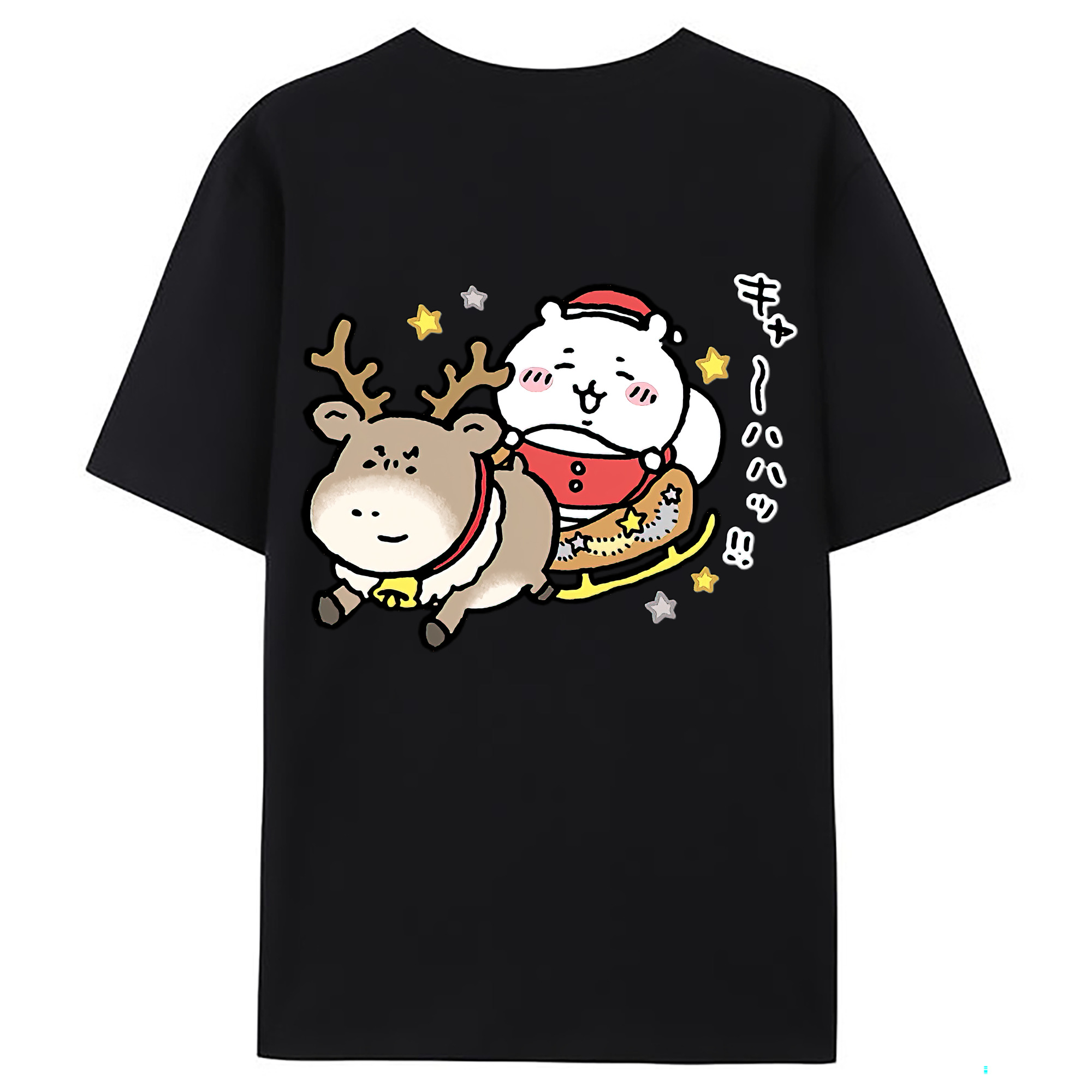 （画像用） ちいかわ ちいかわ Chii-kawa chiikawa 綿100％ メンズ半袖Tシャツ（バックプリント） 通気性