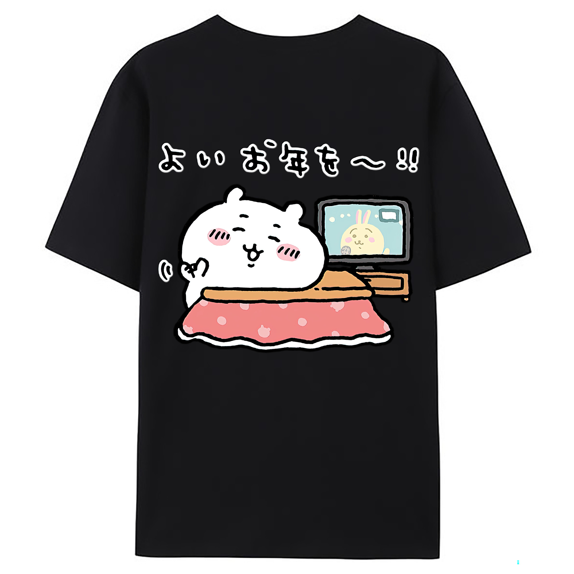 （画像用） ちいかわ ちいかわ Chii-kawa chiikawa 綿100％ メンズ半袖Tシャツ（バックプリント） 通気性