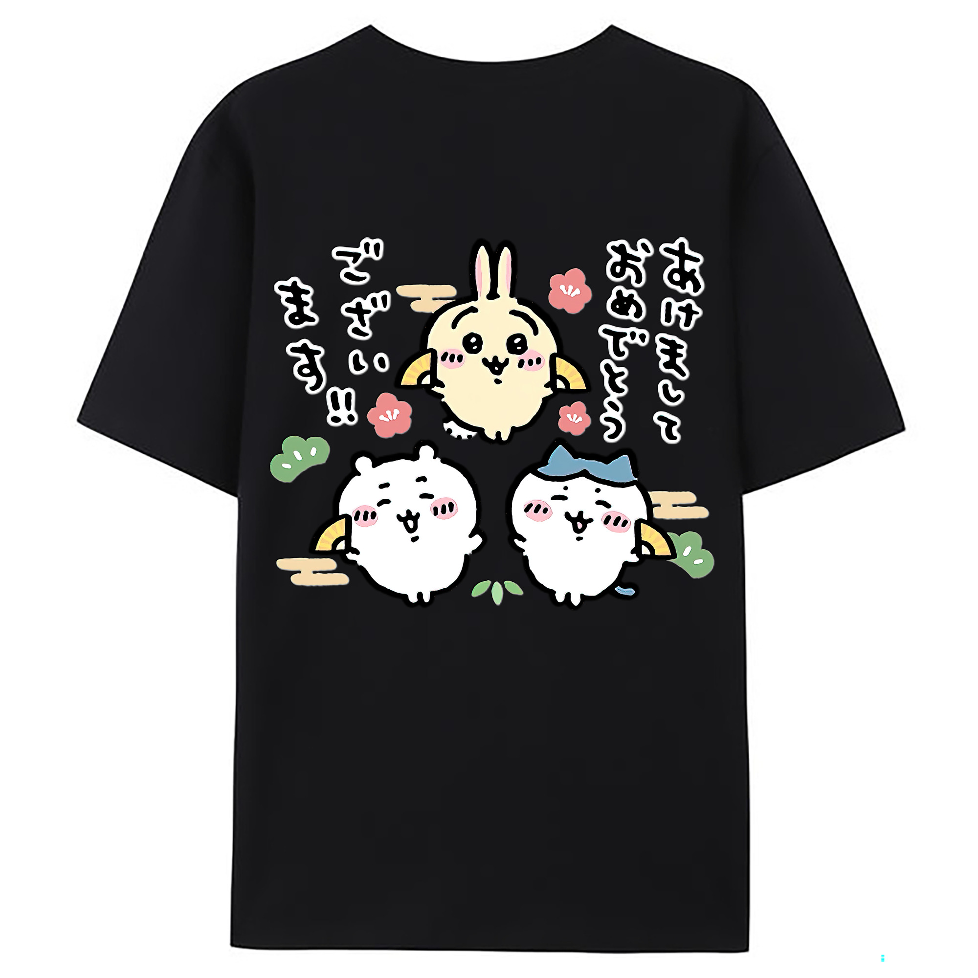 （画像用） ちいかわ ちいかわ Chii-kawa chiikawa 綿100％ メンズ半袖Tシャツ（バックプリント） 通気性
