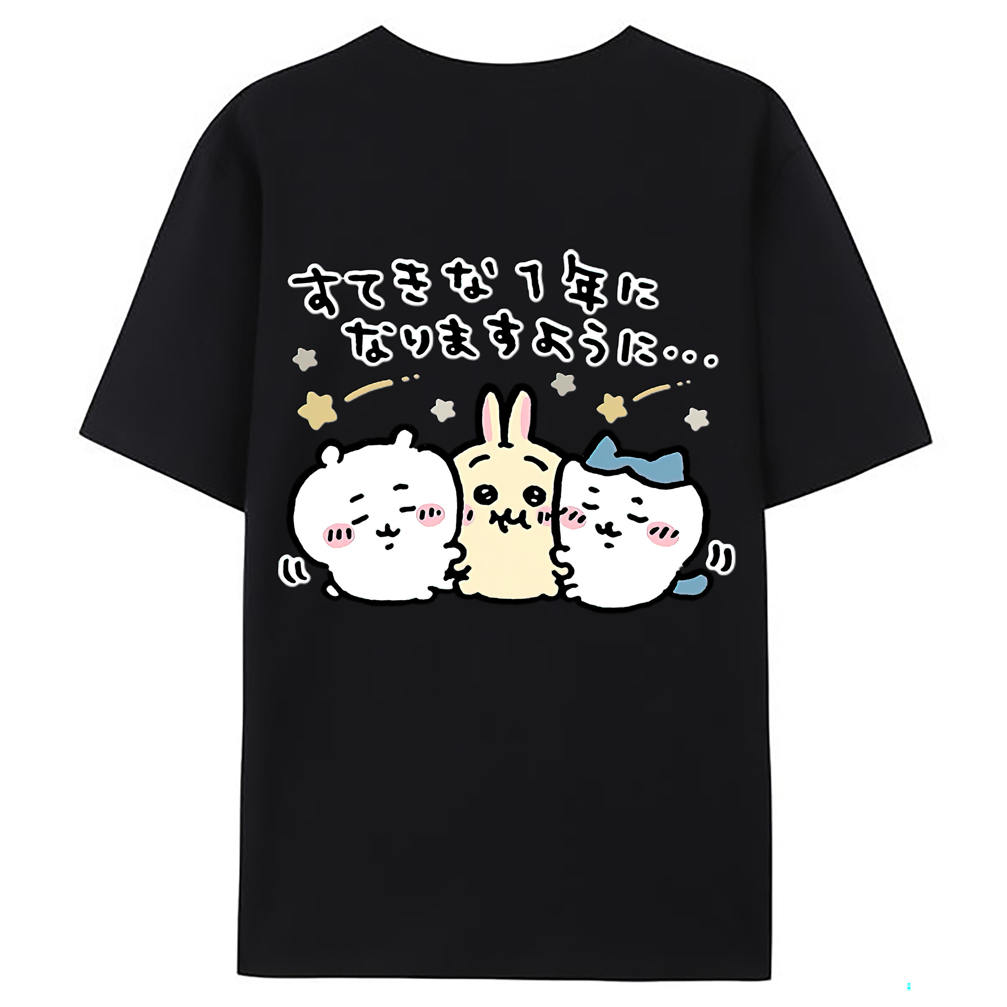 （画像用） ちいかわ ちいかわ Chii-kawa chiikawa 綿100％ メンズ半袖Tシャツ（バックプリント） 通気性