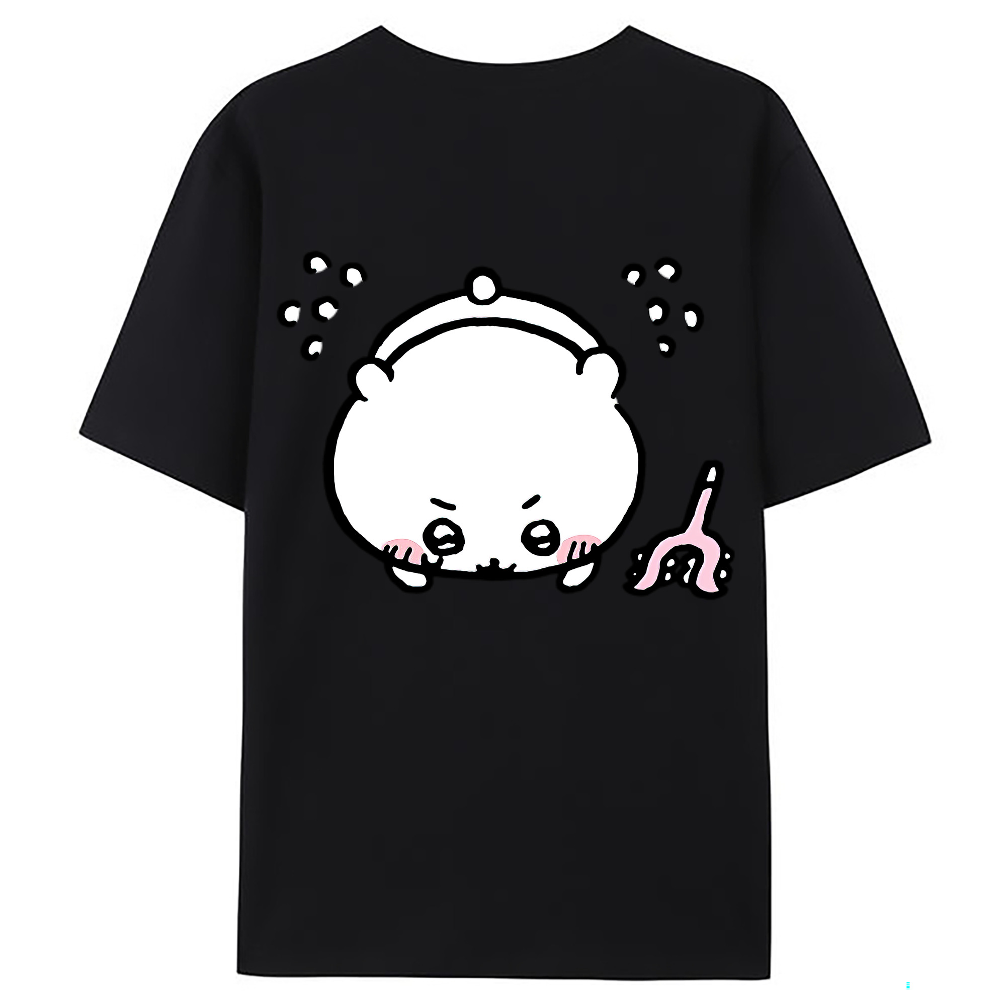（画像用） ちいかわ ちいかわ Chii-kawa chiikawa 綿100％ メンズ半袖Tシャツ（バックプリント） 通気性