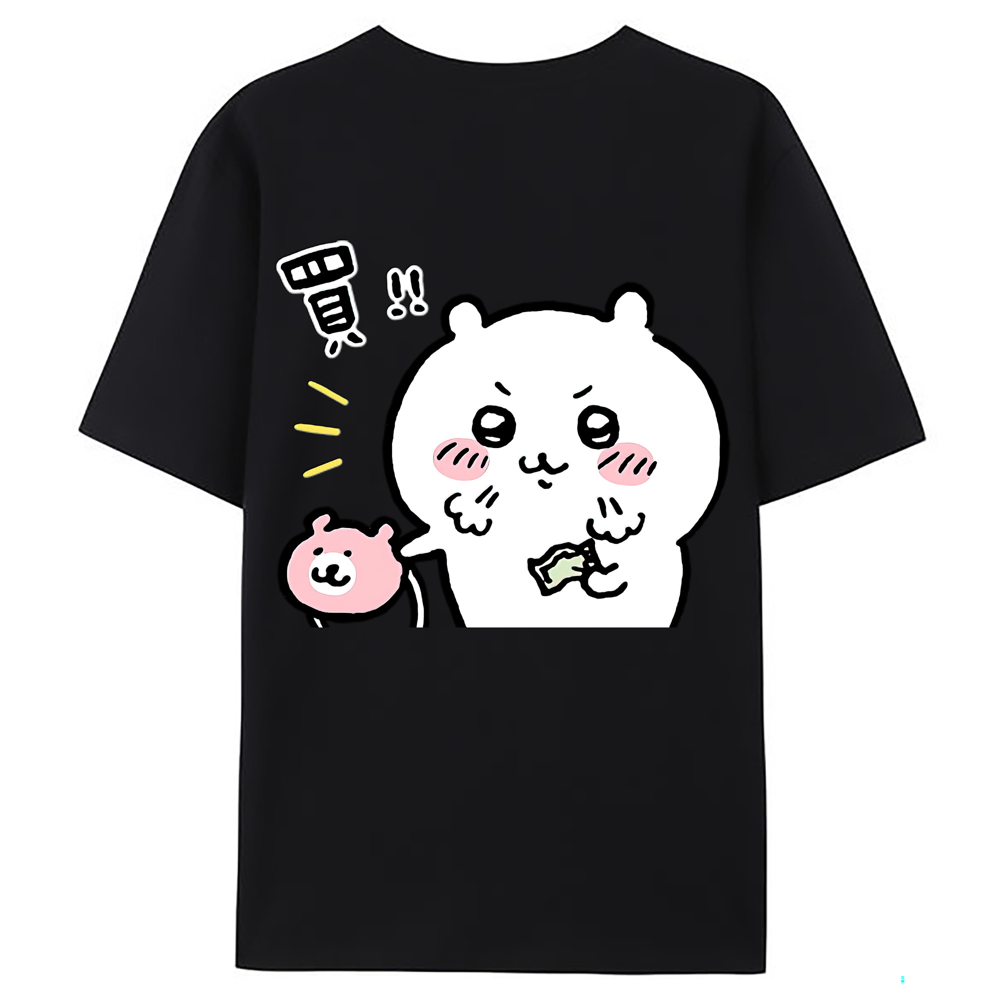（画像用） ちいかわ ちいかわ Chii-kawa chiikawa 綿100％ メンズ半袖Tシャツ（バックプリント） 通気性