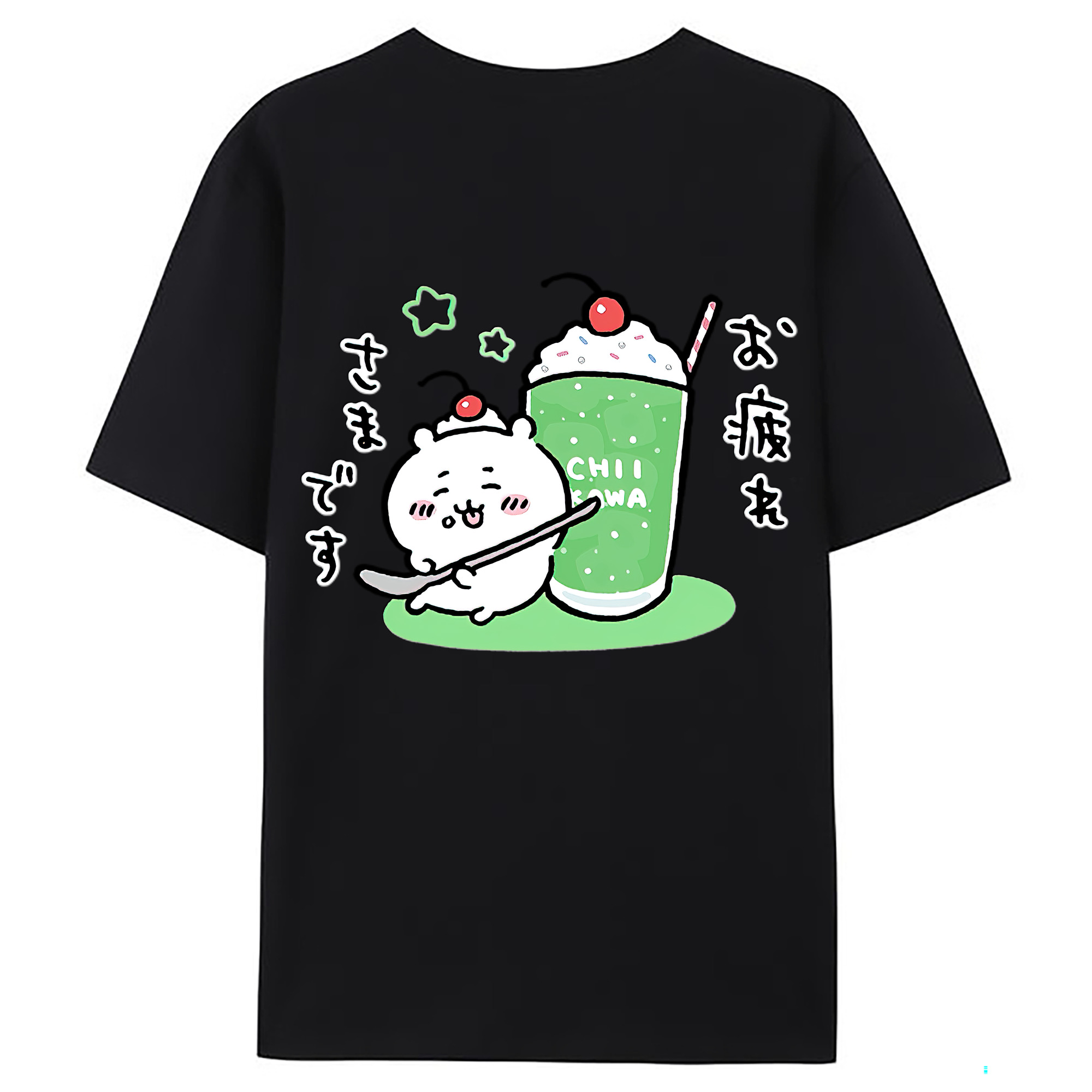 （画像用） ちいかわ ちいかわ Chii-kawa chiikawa 綿100％ メンズ半袖Tシャツ（バックプリント） 通気性