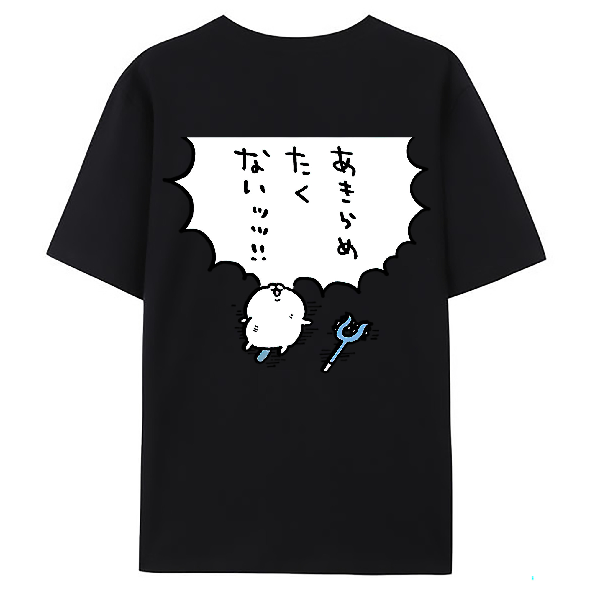 （画像用） ちいかわ ちいかわ Chii-kawa chiikawa 綿100％ メンズ半袖Tシャツ（バックプリント） 通気性
