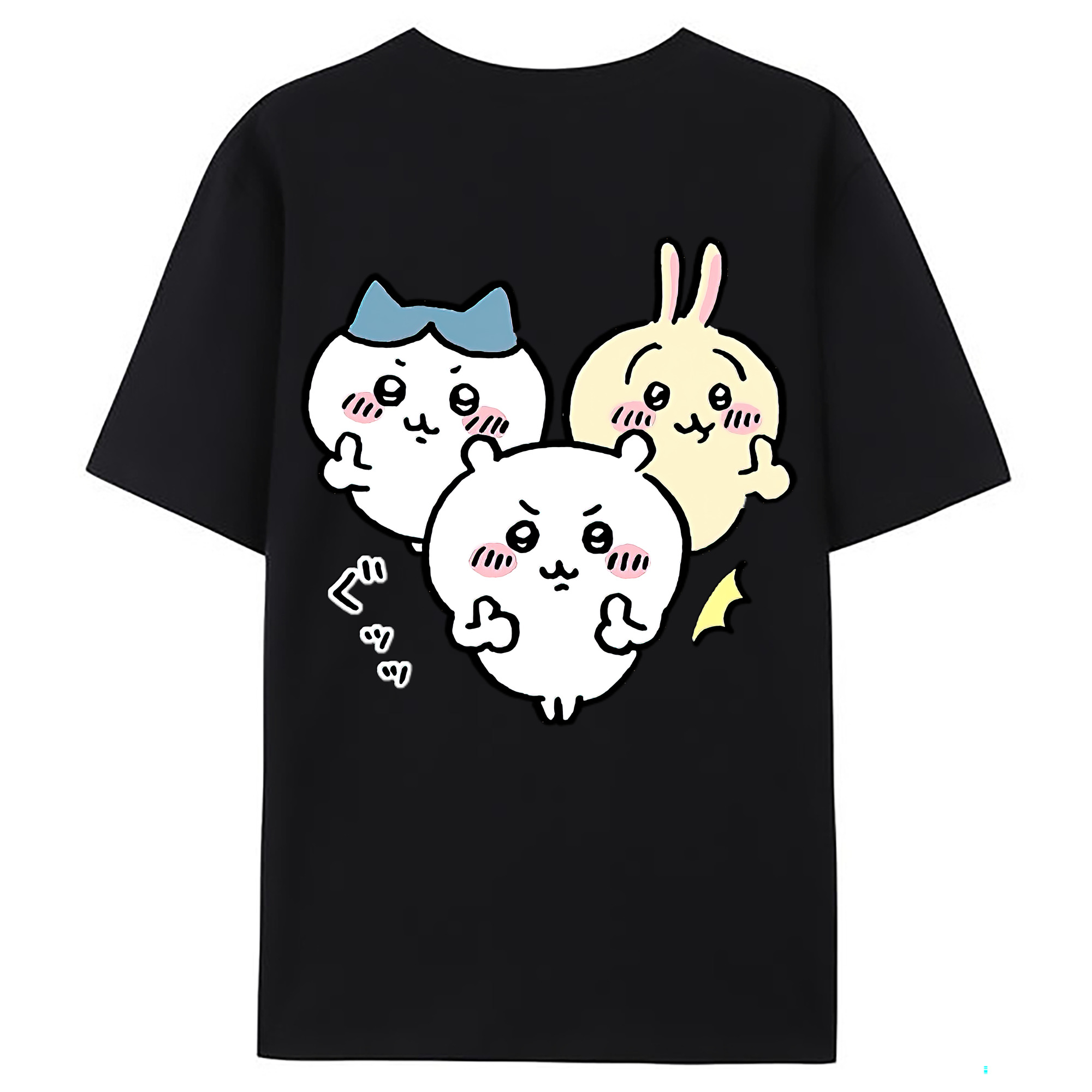 （画像用） ちいかわ うさぎ Chii-kawa usagi 綿100％ メンズ半袖Tシャツ（バックプリント） 通気性