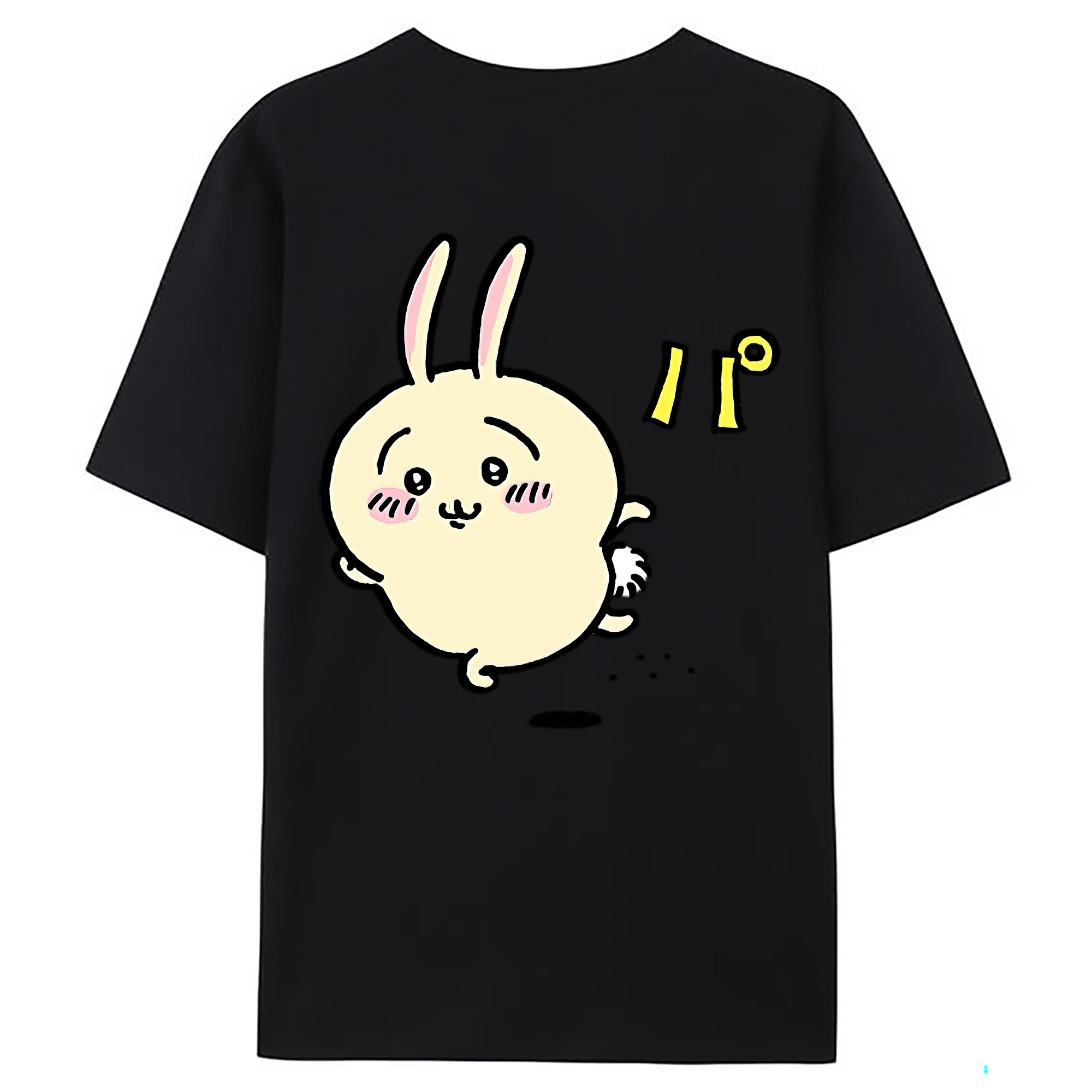 （画像用） ちいかわ うさぎ Chii-kawa usagi 綿100％ メンズ半袖Tシャツ（バックプリント） 通気性
