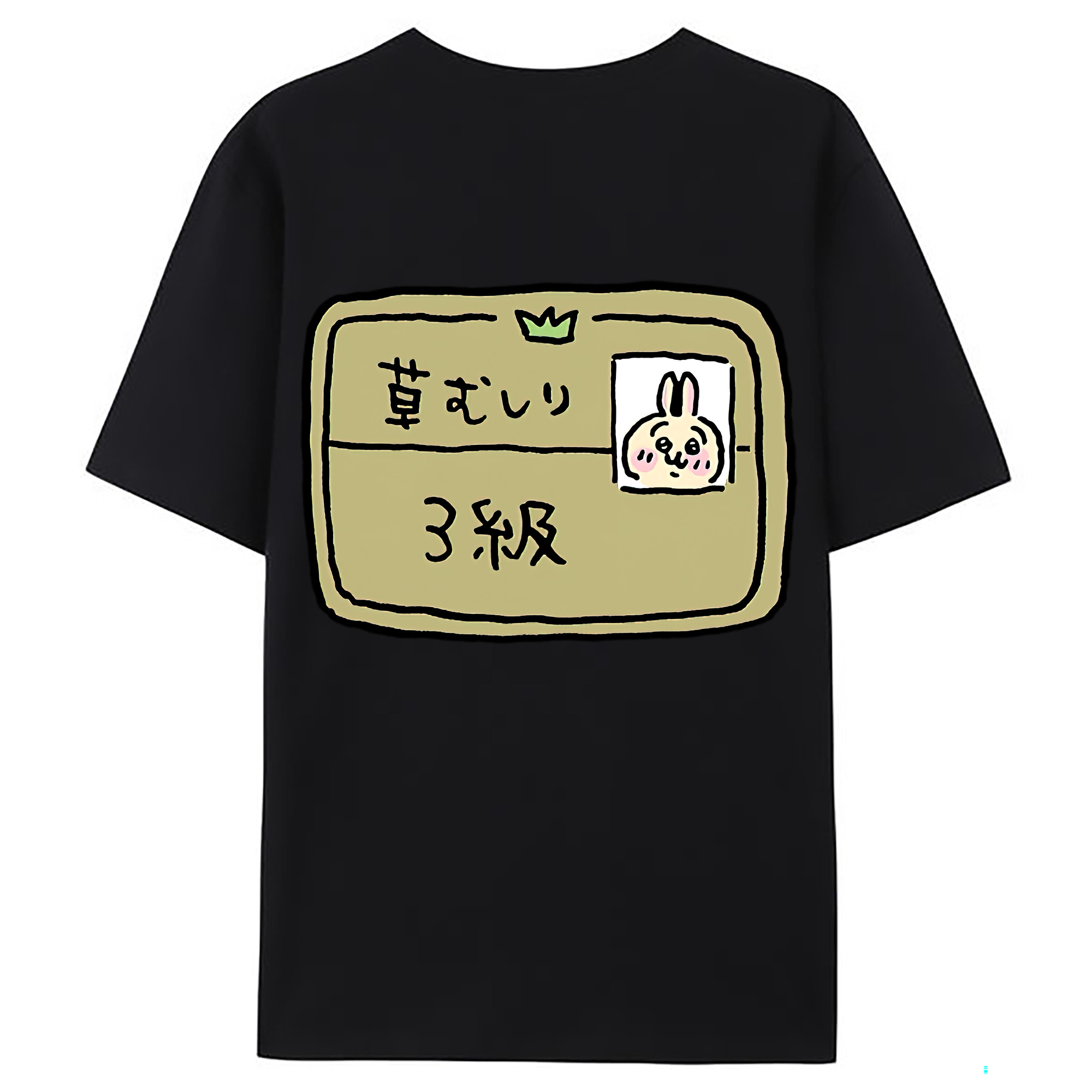 （画像用） ちいかわ うさぎ Chii-kawa usagi 綿100％ メンズ半袖Tシャツ（バックプリント） 通気性