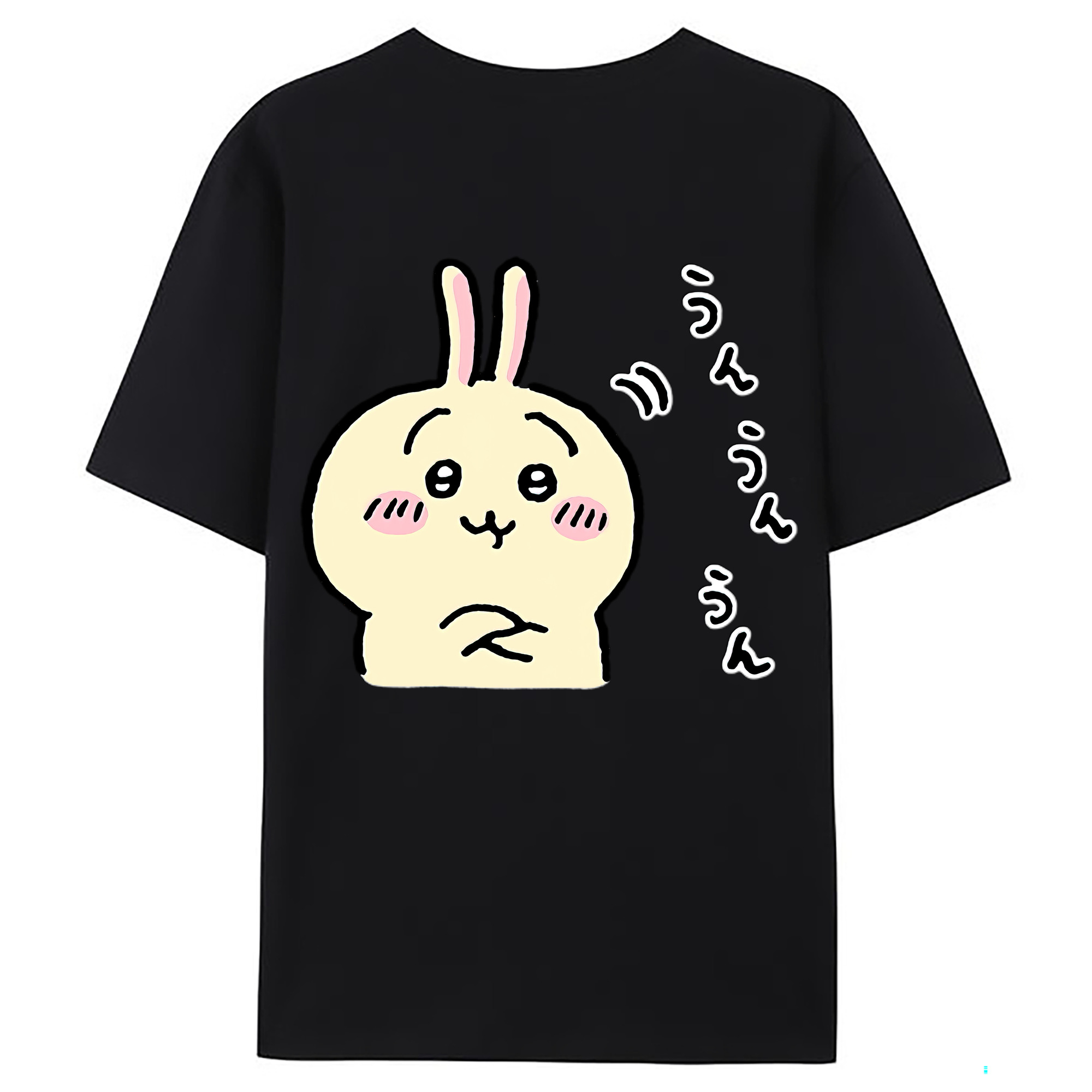（画像用） ちいかわ うさぎ Chii-kawa usagi 綿100％ メンズ半袖Tシャツ（バックプリント） 通気性