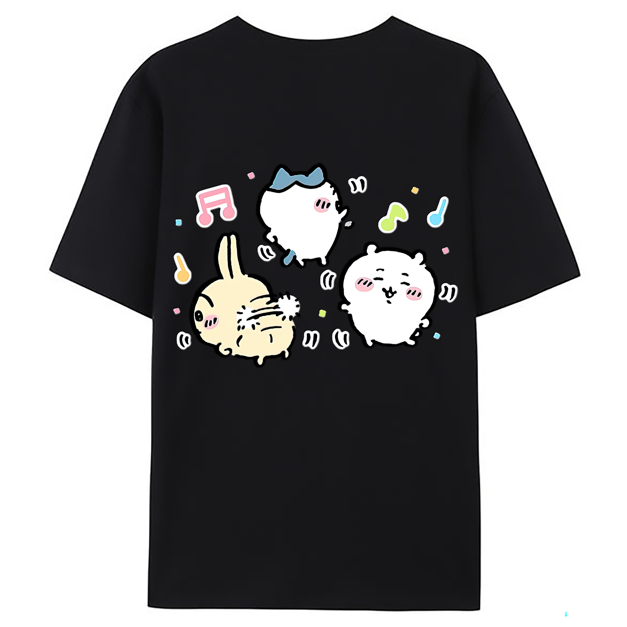 （画像用） ちいかわ うさぎ Chii-kawa usagi 綿100％ メンズ半袖Tシャツ（バックプリント） 通気性
