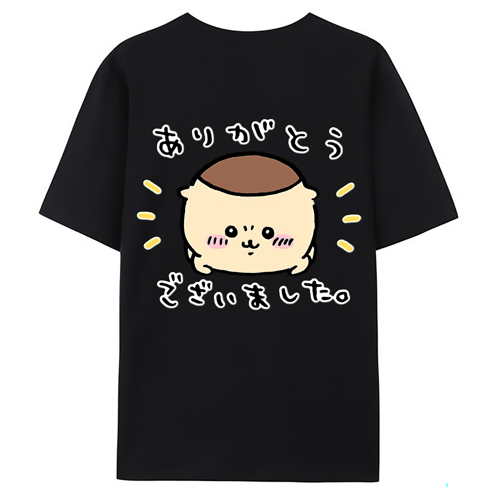 （画像用） ちいかわ くりまんじゅう Chii-kawa kuri manjū 綿100％ メンズ半袖Tシャツ（バックプリント） 通気性