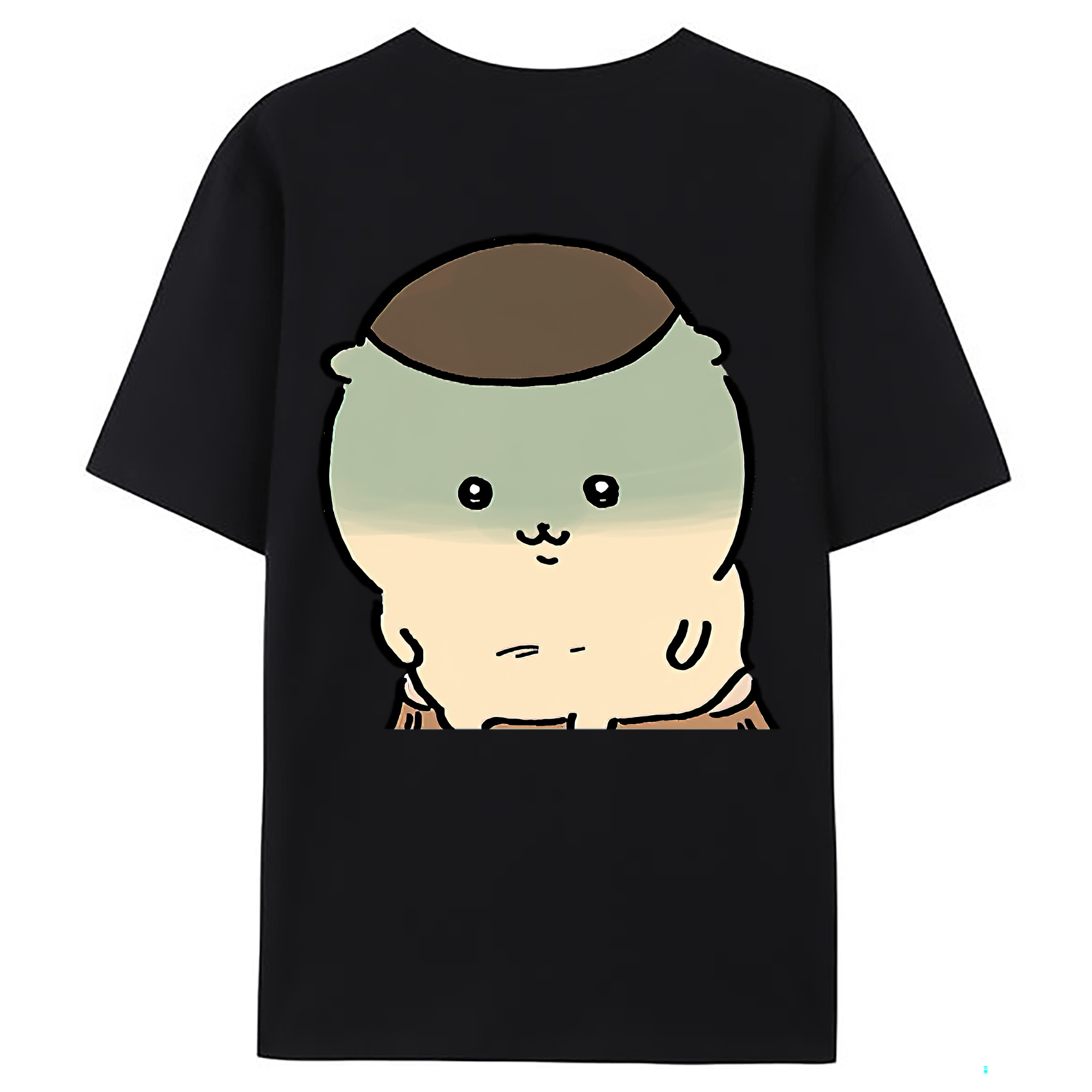 （画像用） ちいかわ くりまんじゅう Chii-kawa kuri manjū 綿100％ メンズ半袖Tシャツ（バックプリント） 通気性