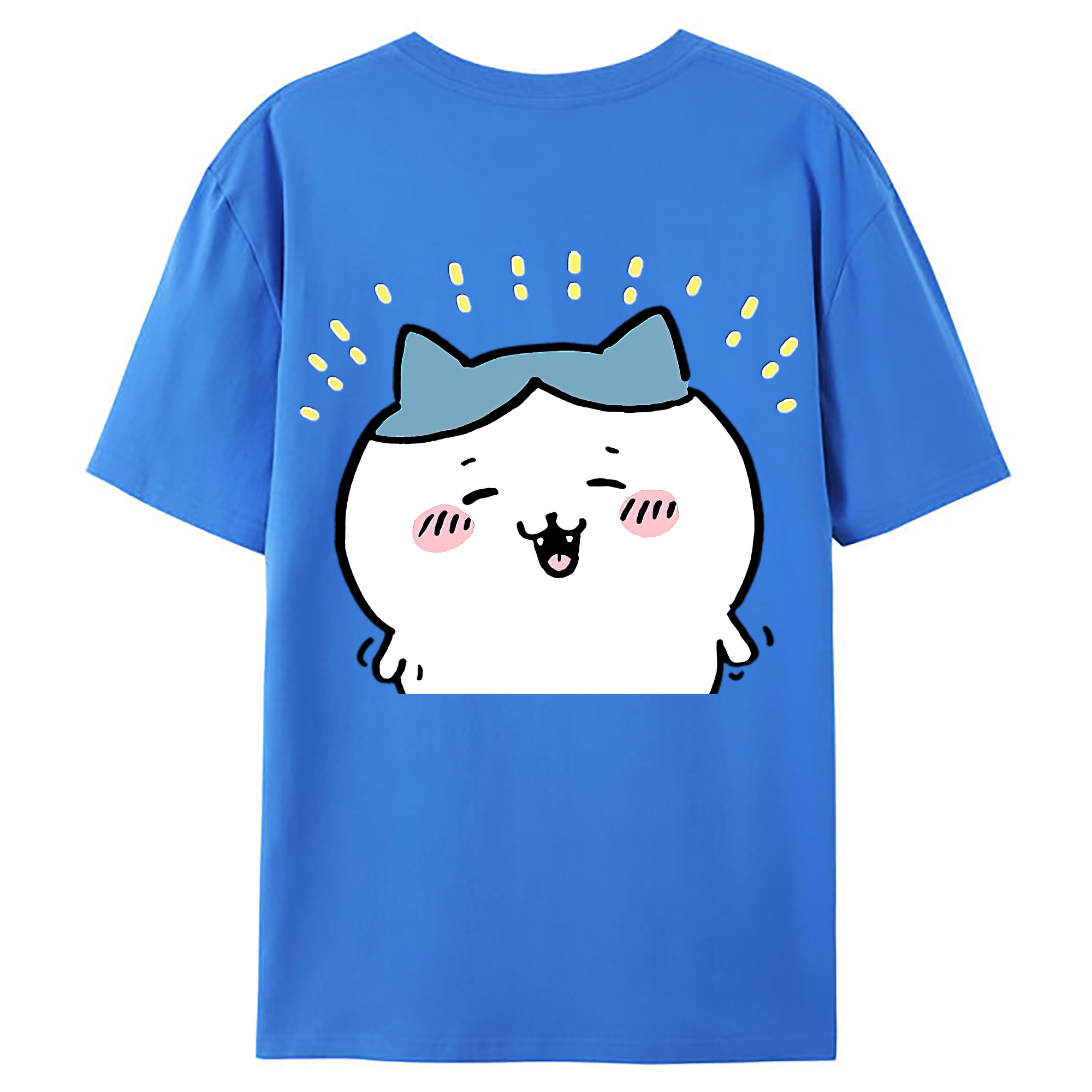 （画像用） ちいかわ ハチワレ Chii-kawa hachiware 綿100％ メンズ半袖Tシャツ（バックプリント） 通気性