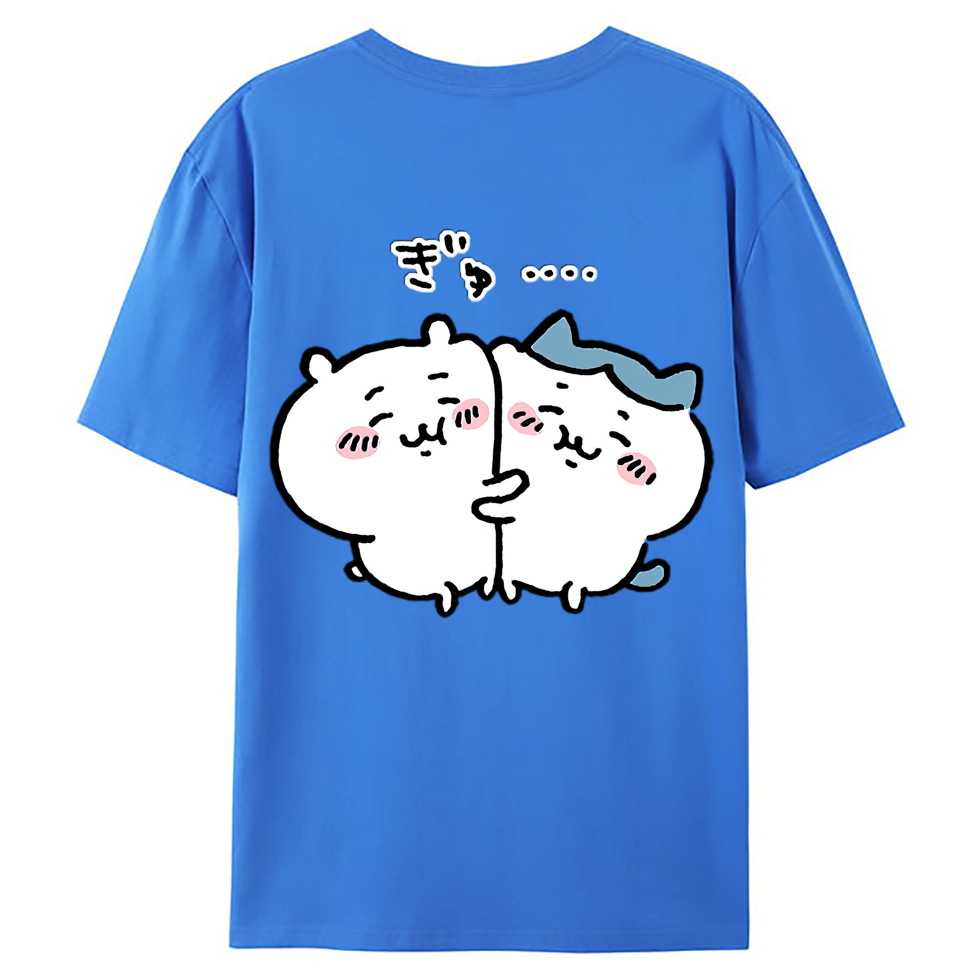 （画像用） ちいかわ ハチワレ Chii-kawa hachiware 綿100％ メンズ半袖Tシャツ（バックプリント） 通気性