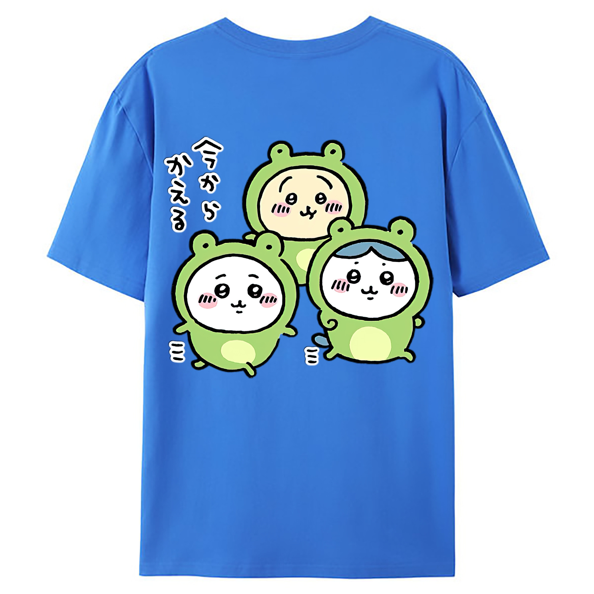 （画像用） ちいかわ ハチワレ Chii-kawa hachiware 綿100％ メンズ半袖Tシャツ（バックプリント） 通気性