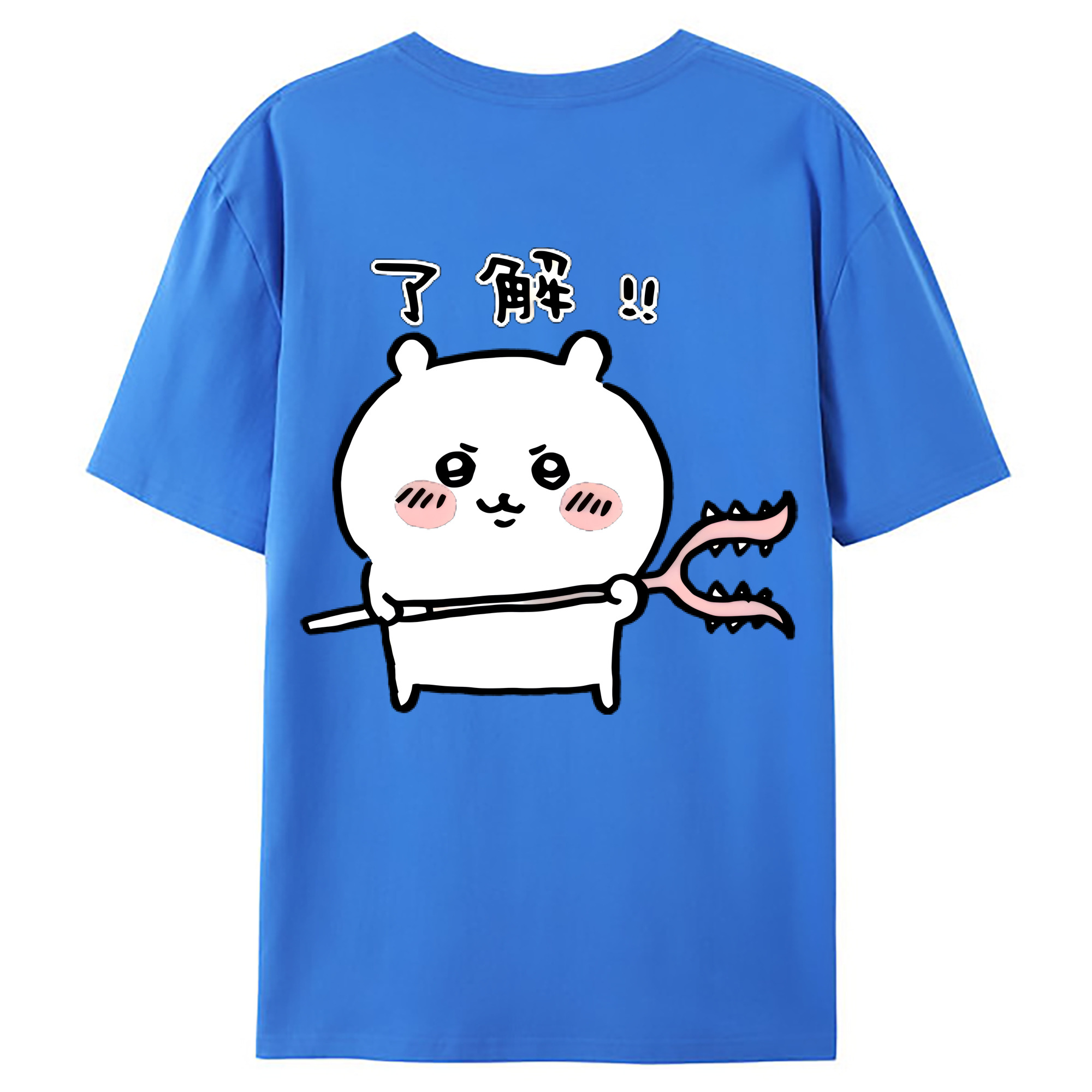 （画像用） ちいかわ ちいかわ Chii-kawa chiikawa 綿100％ メンズ半袖Tシャツ（バックプリント） 通気性
