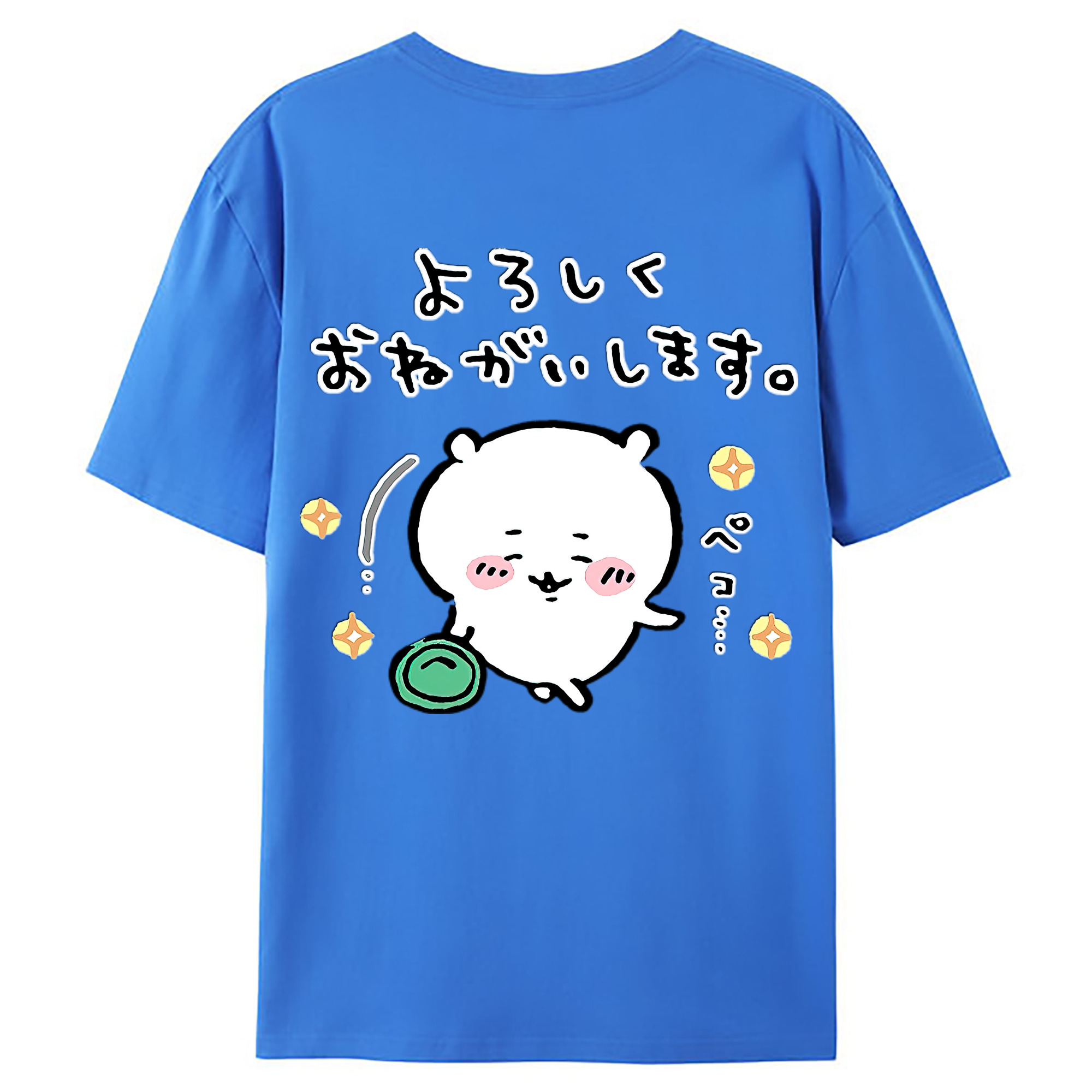 （画像用） ちいかわ ちいかわ Chii-kawa chiikawa 綿100％ メンズ半袖Tシャツ（バックプリント） 通気性