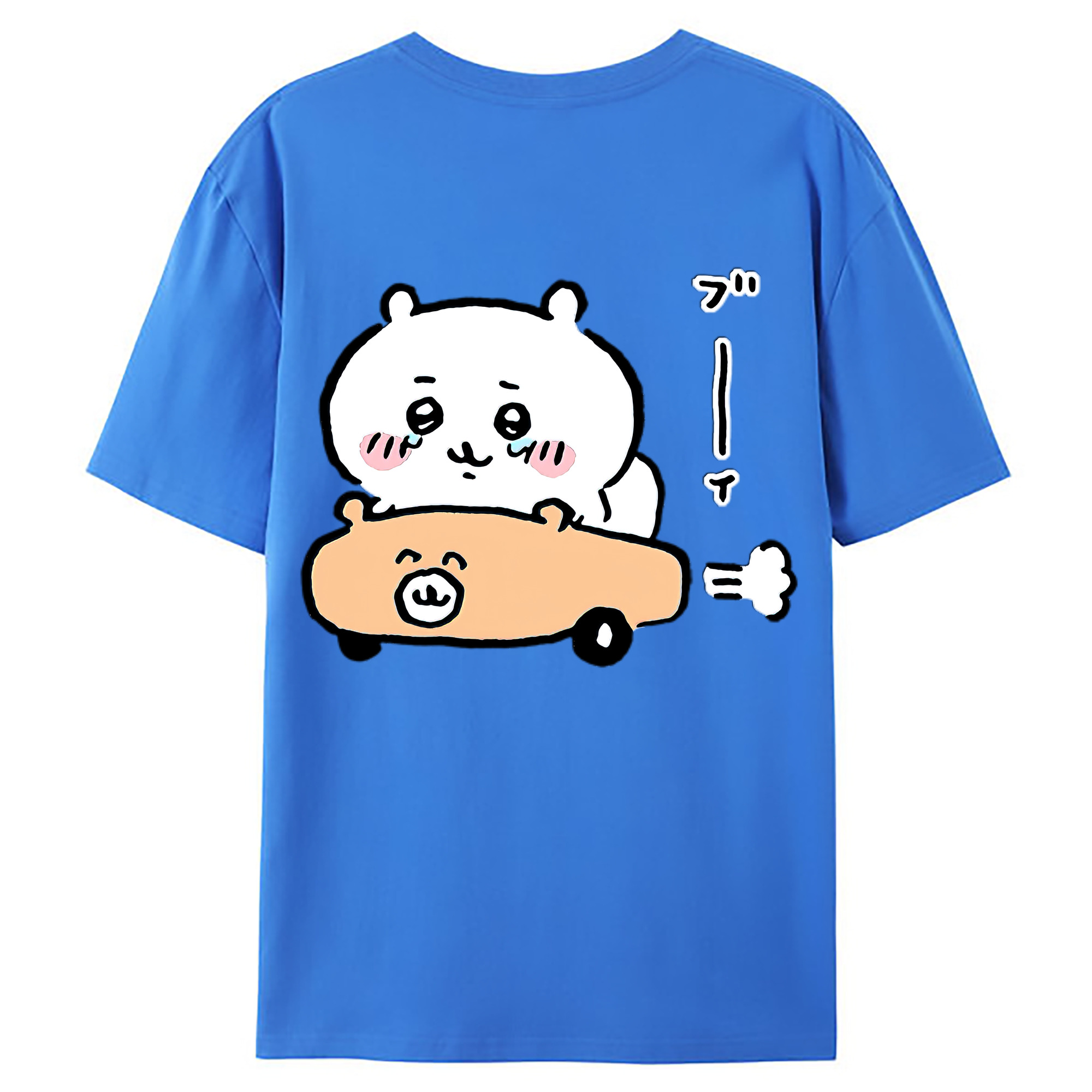（画像用） ちいかわ ちいかわ Chii-kawa chiikawa 綿100％ メンズ半袖Tシャツ（バックプリント） 通気性