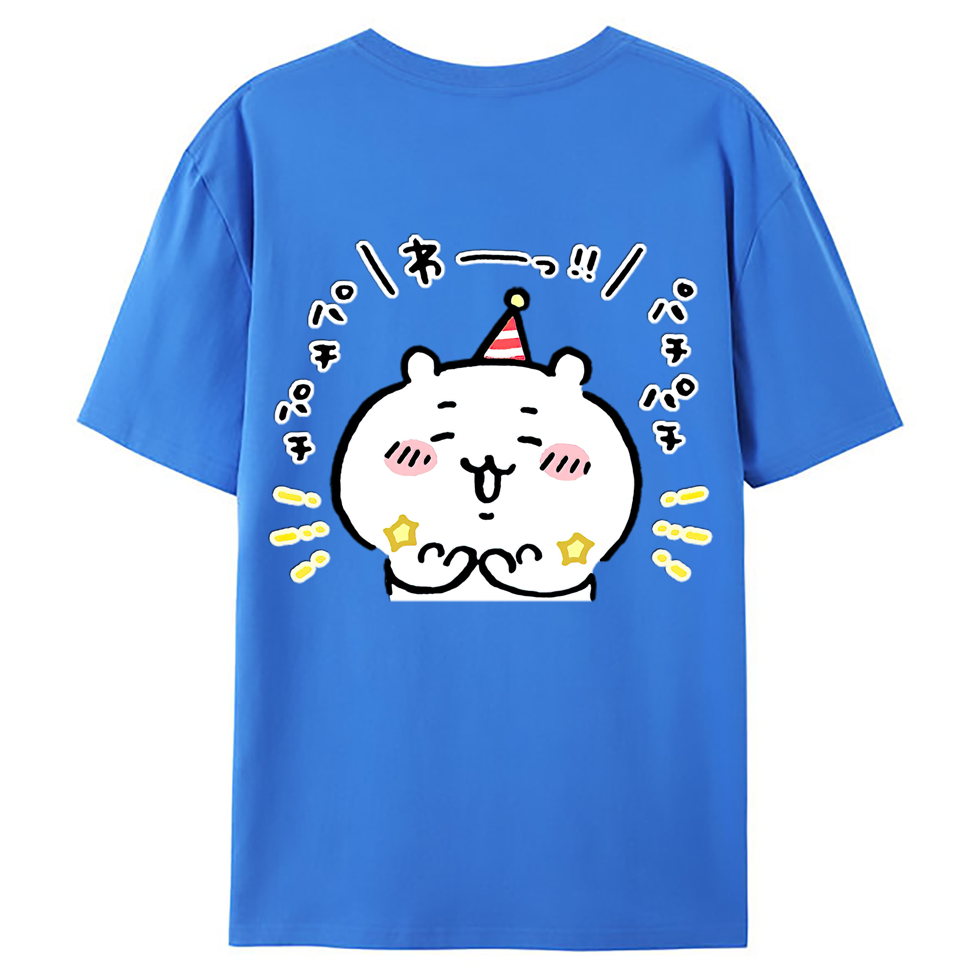 （画像用） ちいかわ ちいかわ Chii-kawa chiikawa 綿100％ メンズ半袖Tシャツ（バックプリント） 通気性