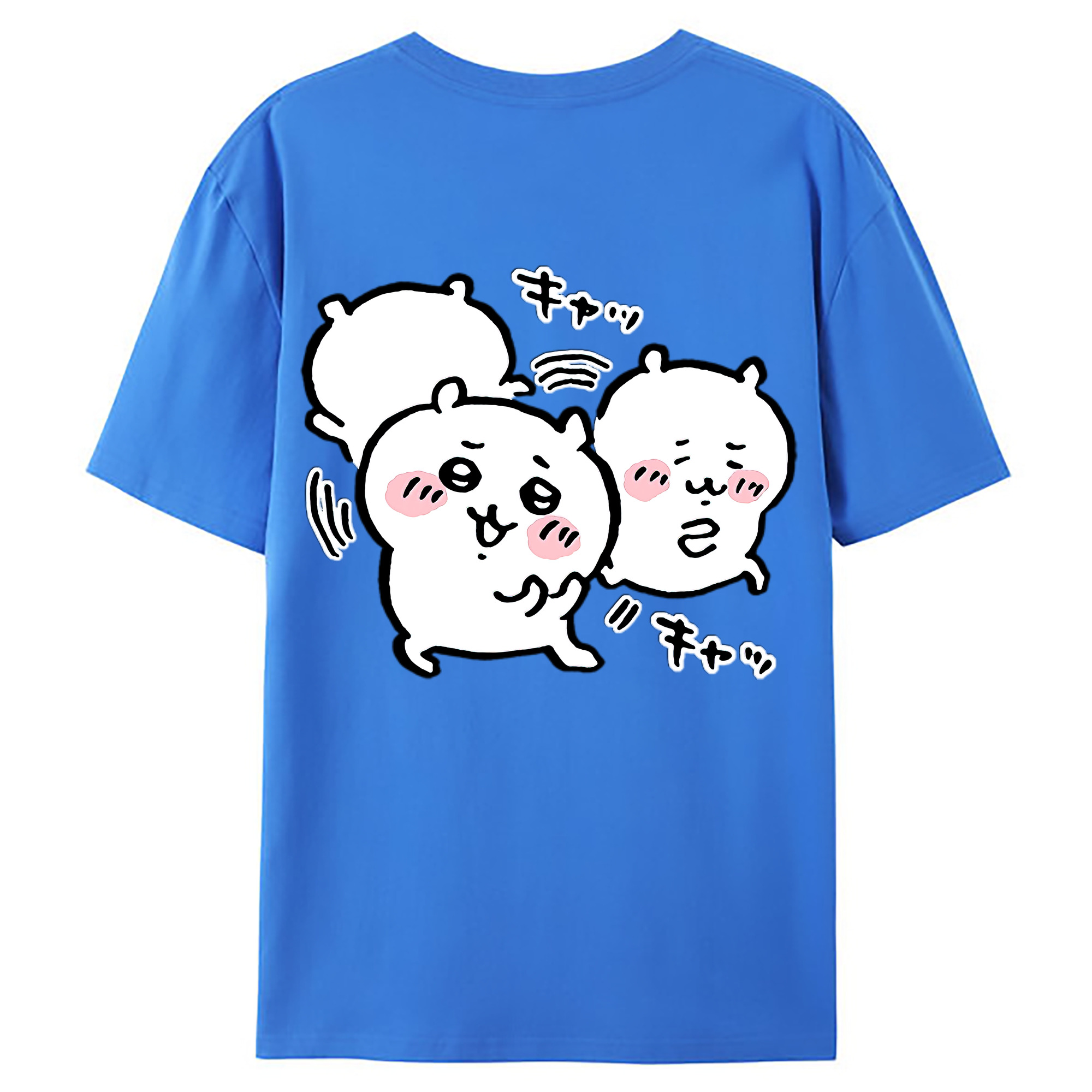 （画像用） ちいかわ ちいかわ Chii-kawa chiikawa 綿100％ メンズ半袖Tシャツ（バックプリント） 通気性