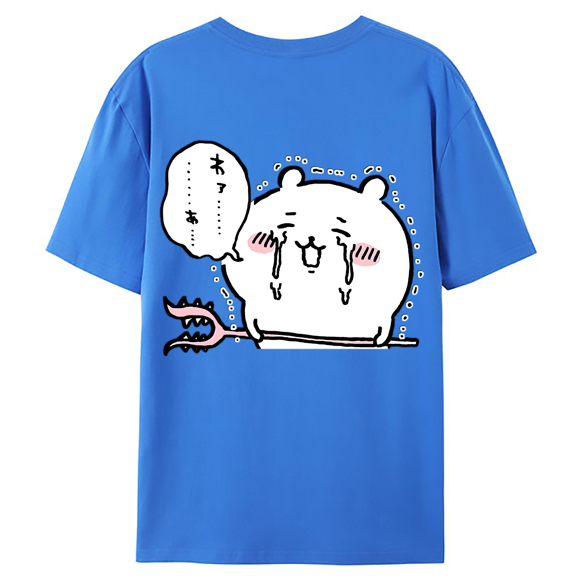 （画像用） ちいかわ ちいかわ Chii-kawa chiikawa 綿100％ メンズ半袖Tシャツ（バックプリント） 通気性