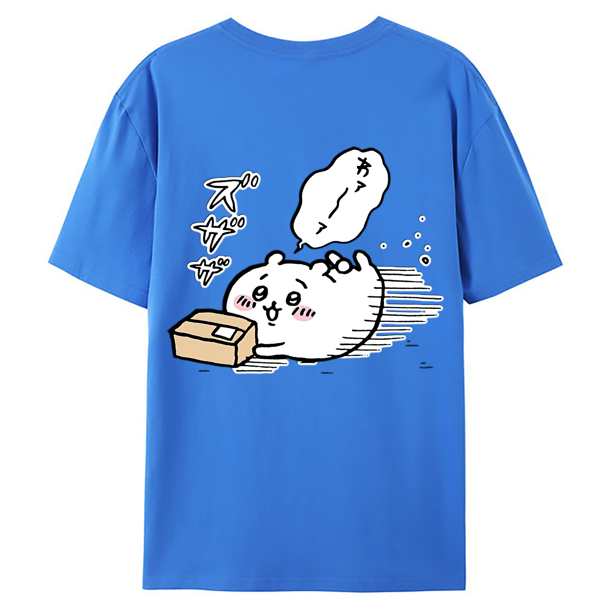 （画像用） ちいかわ ちいかわ Chii-kawa chiikawa 綿100％ メンズ半袖Tシャツ（バックプリント） 通気性