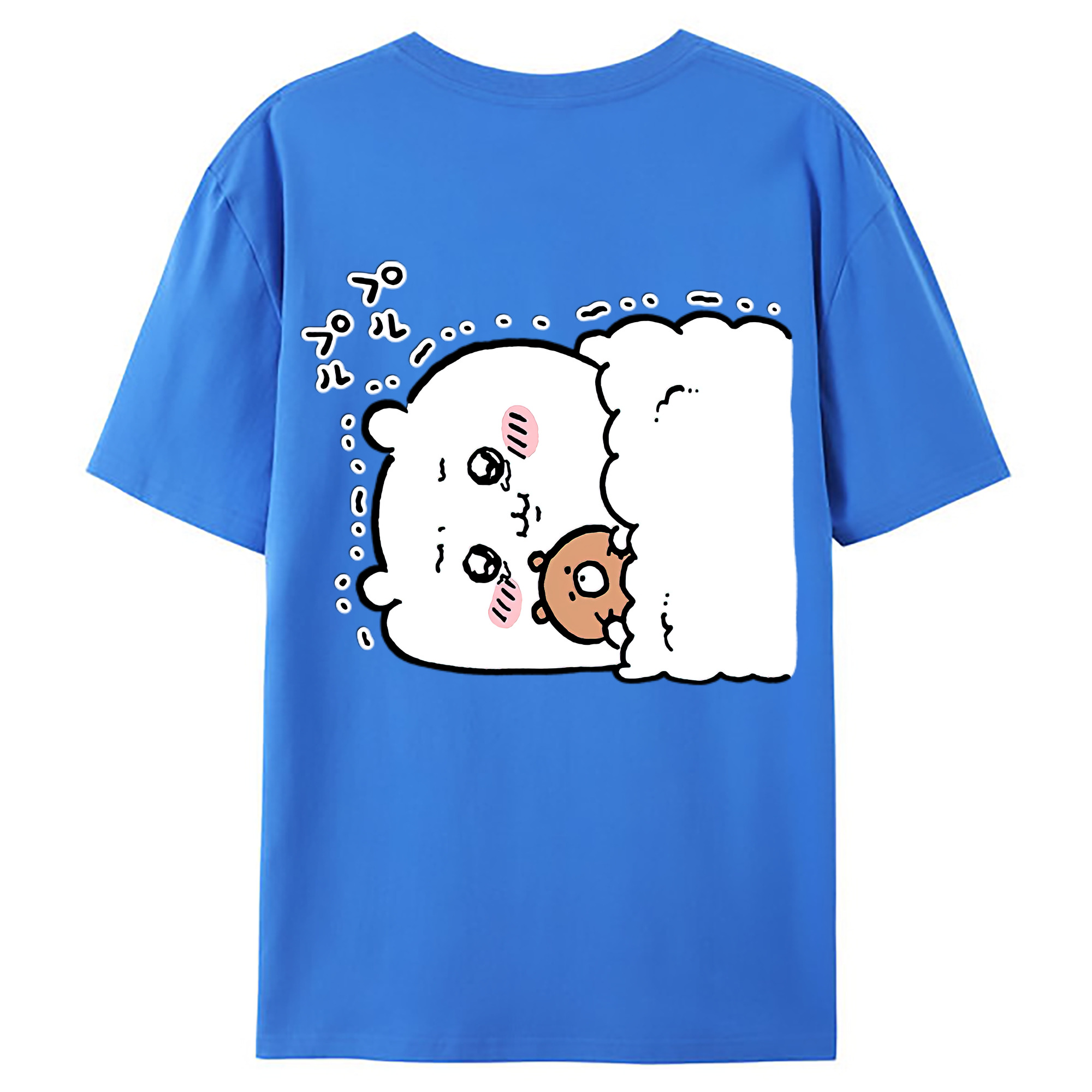 （画像用） ちいかわ ちいかわ Chii-kawa chiikawa 綿100％ メンズ半袖Tシャツ（バックプリント） 通気性