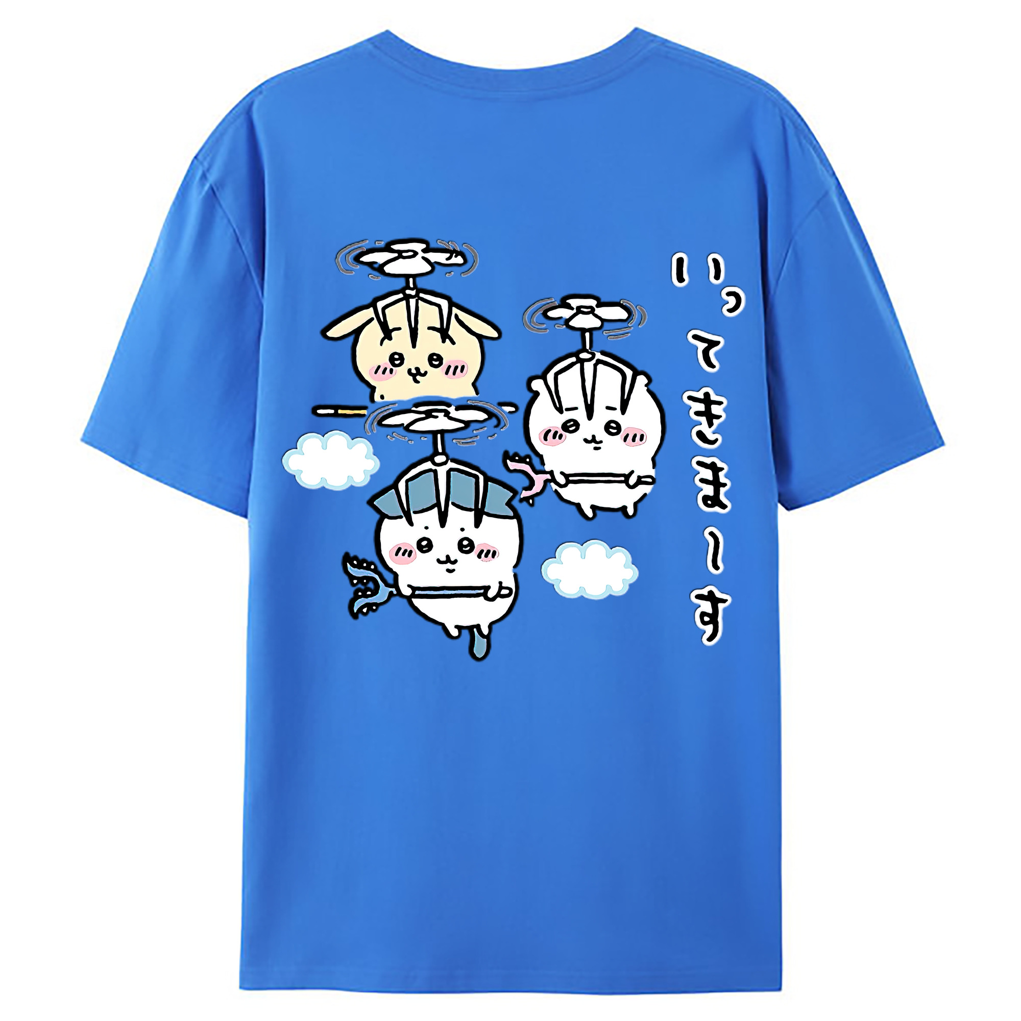 （画像用） ちいかわ ちいかわ Chii-kawa chiikawa 綿100％ メンズ半袖Tシャツ（バックプリント） 通気性
