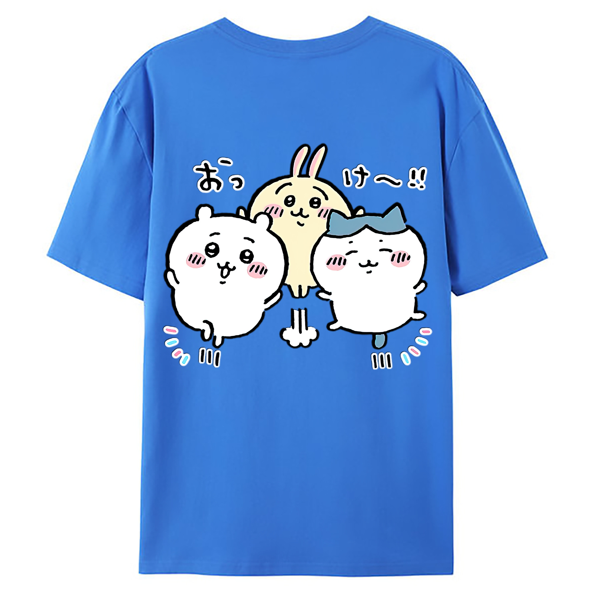（画像用） ちいかわ ちいかわ Chii-kawa chiikawa 綿100％ メンズ半袖Tシャツ（バックプリント） 通気性