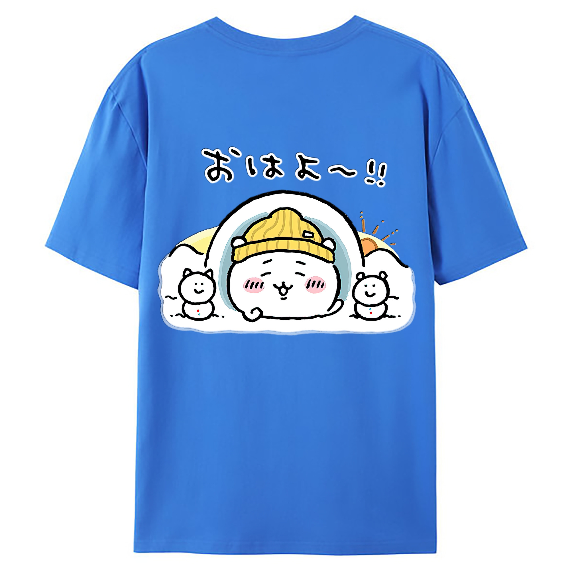 （画像用） ちいかわ ちいかわ Chii-kawa chiikawa 綿100％ メンズ半袖Tシャツ（バックプリント） 通気性