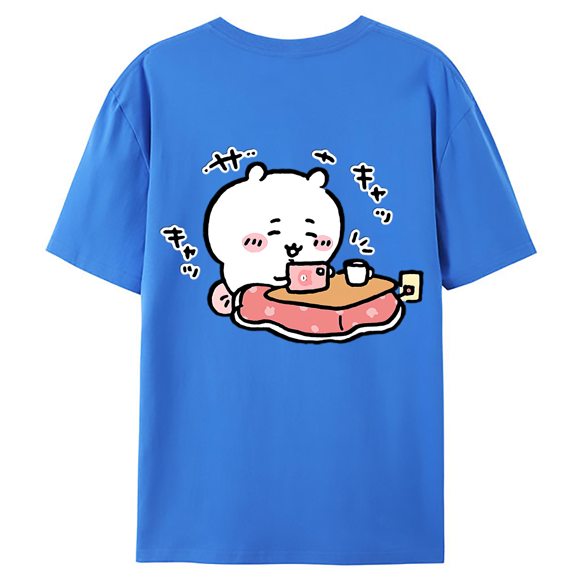 （画像用） ちいかわ ちいかわ Chii-kawa chiikawa 綿100％ メンズ半袖Tシャツ（バックプリント） 通気性
