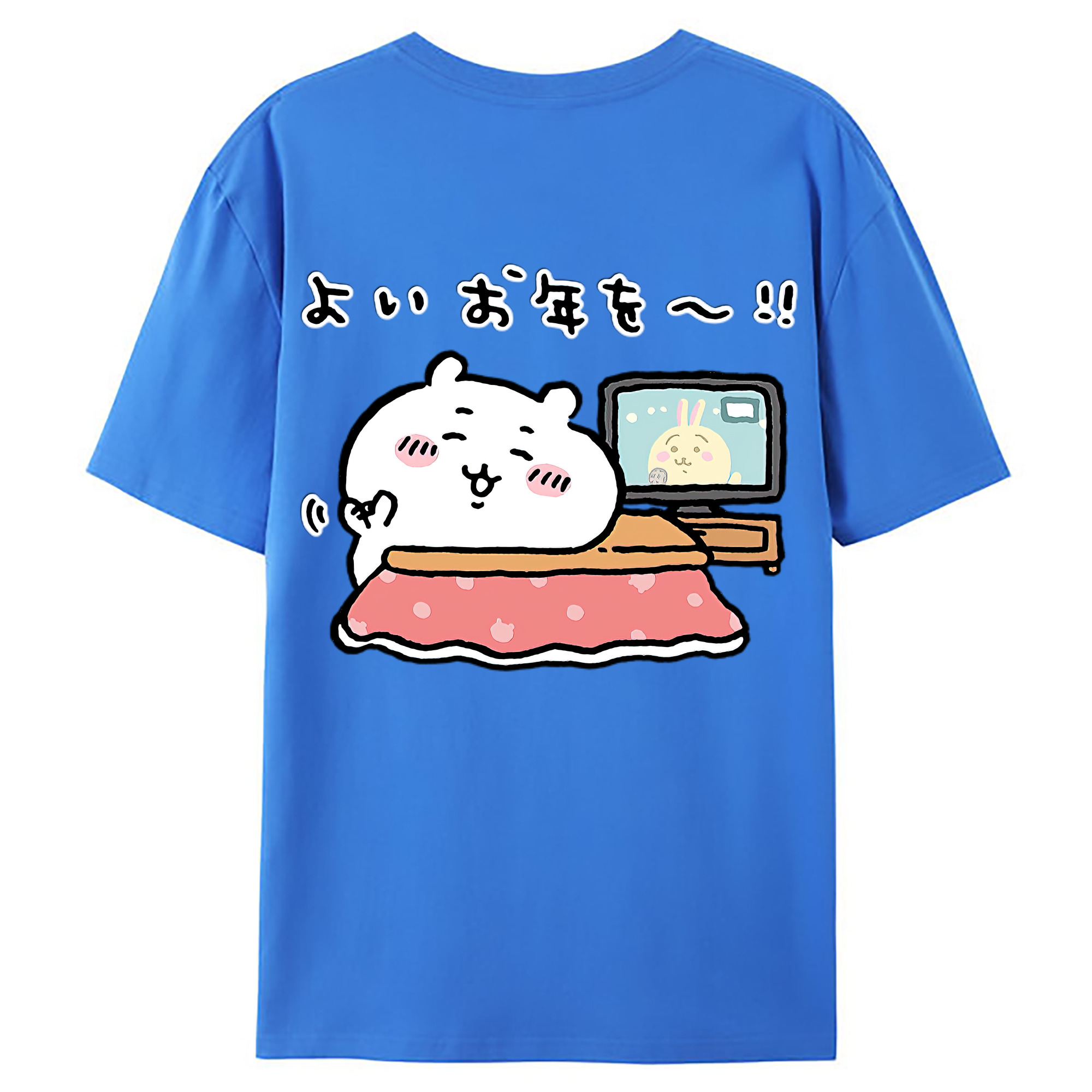 （画像用） ちいかわ ちいかわ Chii-kawa chiikawa 綿100％ メンズ半袖Tシャツ（バックプリント） 通気性