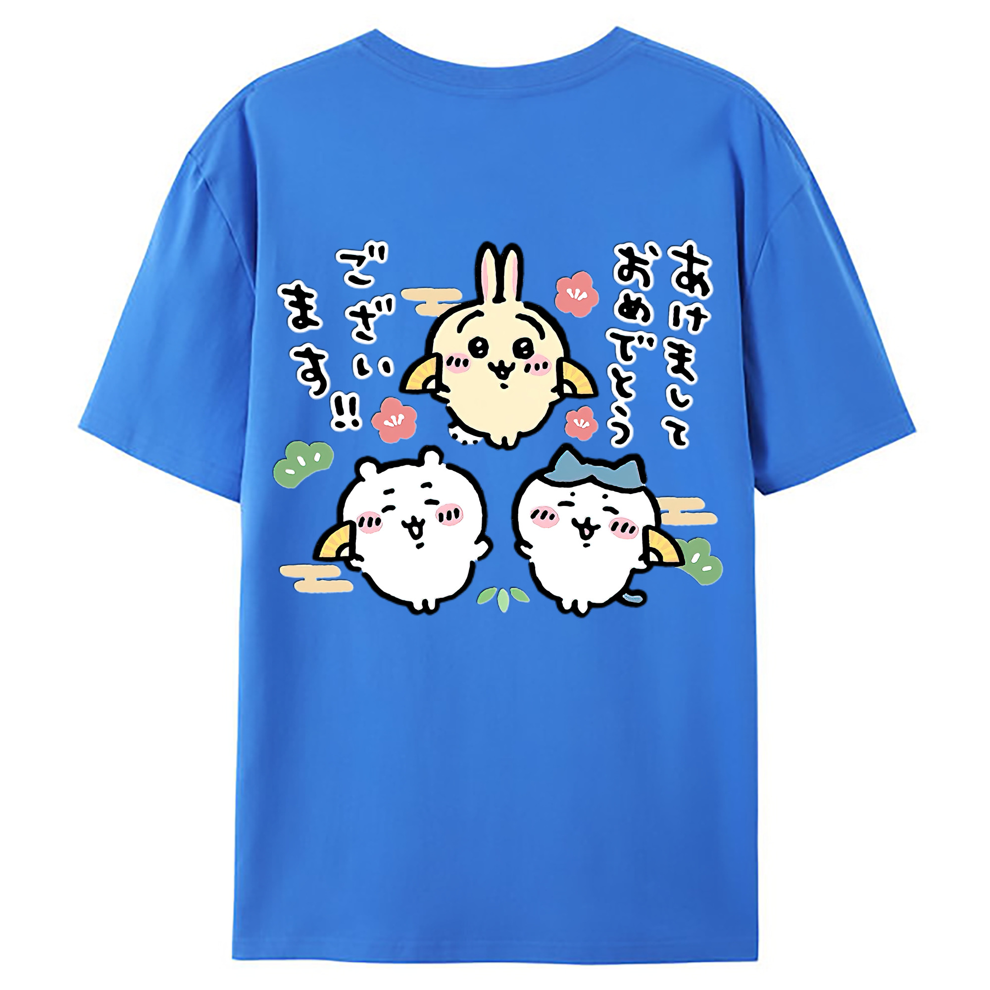 （画像用） ちいかわ ちいかわ Chii-kawa chiikawa 綿100％ メンズ半袖Tシャツ（バックプリント） 通気性