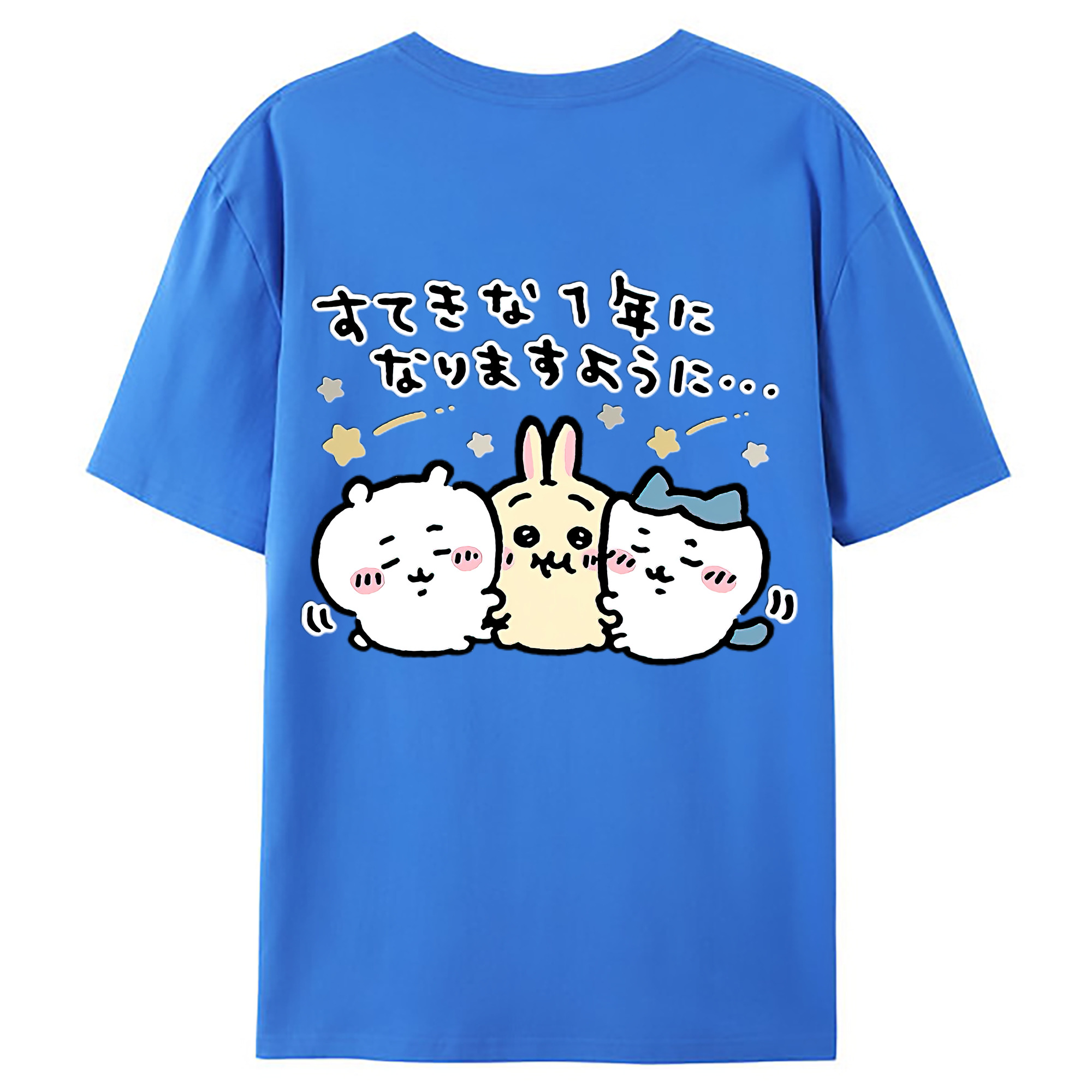 （画像用） ちいかわ ちいかわ Chii-kawa chiikawa 綿100％ メンズ半袖Tシャツ（バックプリント） 通気性
