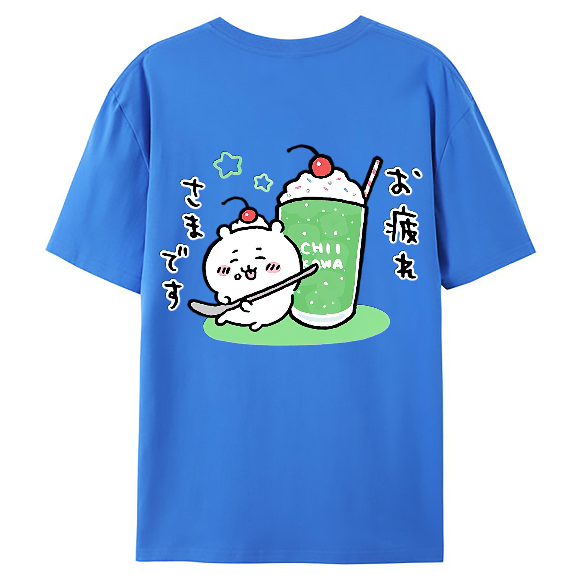 （画像用） ちいかわ ちいかわ Chii-kawa chiikawa 綿100％ メンズ半袖Tシャツ（バックプリント） 通気性