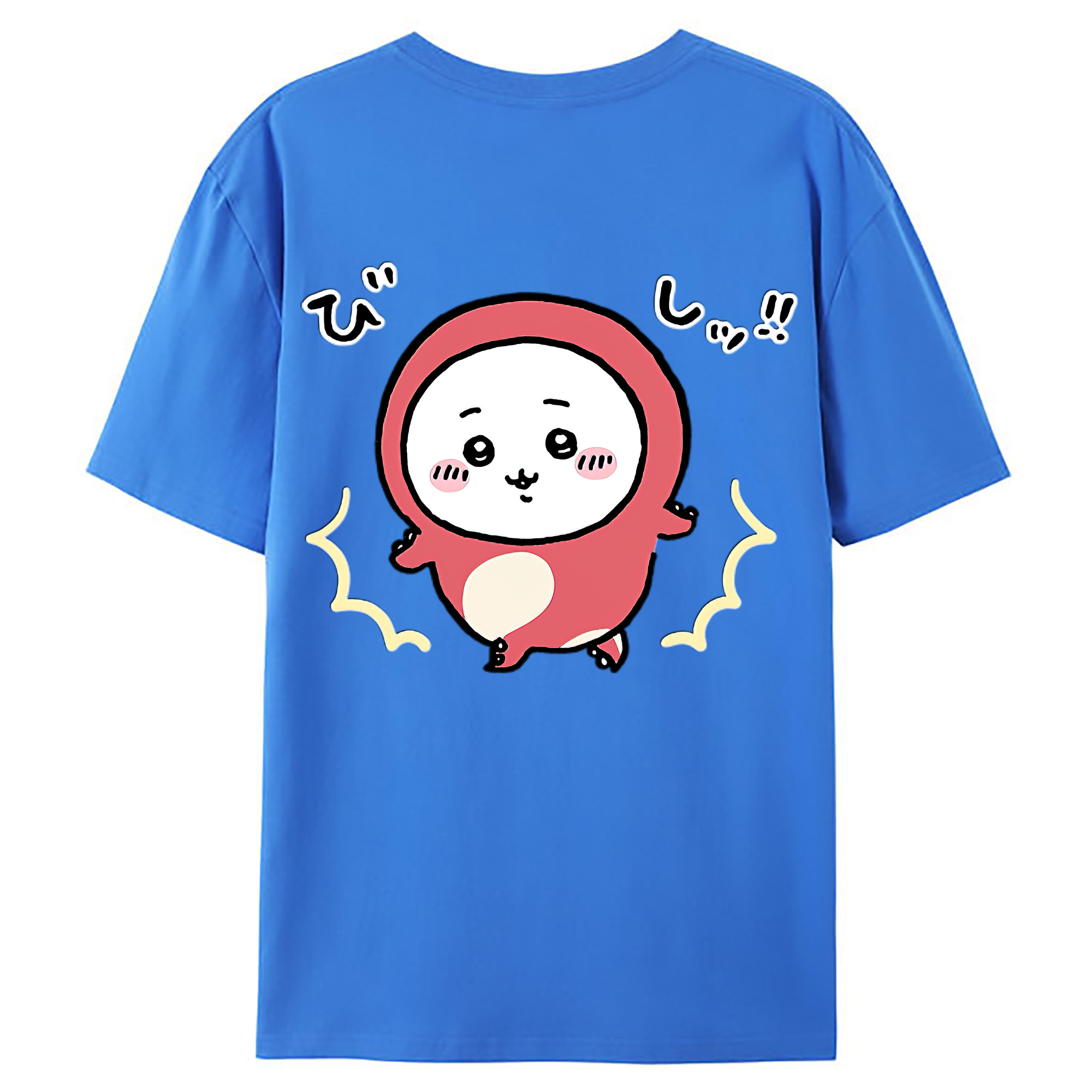 （画像用） ちいかわ ちいかわ Chii-kawa chiikawa 綿100％ メンズ半袖Tシャツ（バックプリント） 通気性