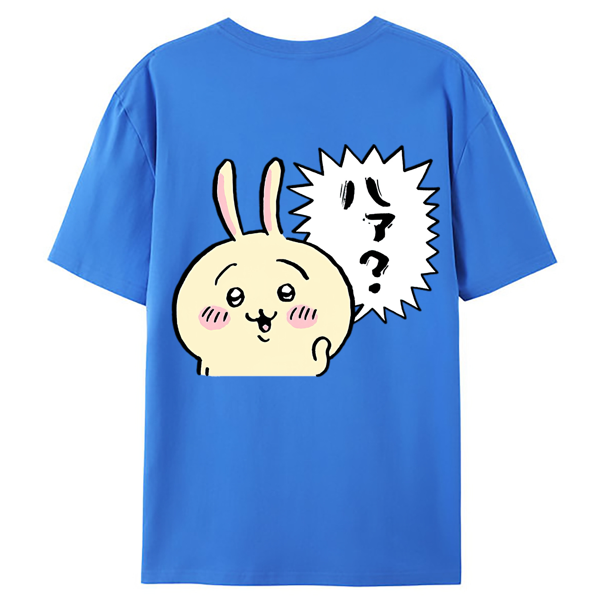 （画像用） ちいかわ うさぎ Chii-kawa usagi 綿100％ メンズ半袖Tシャツ（バックプリント） 通気性