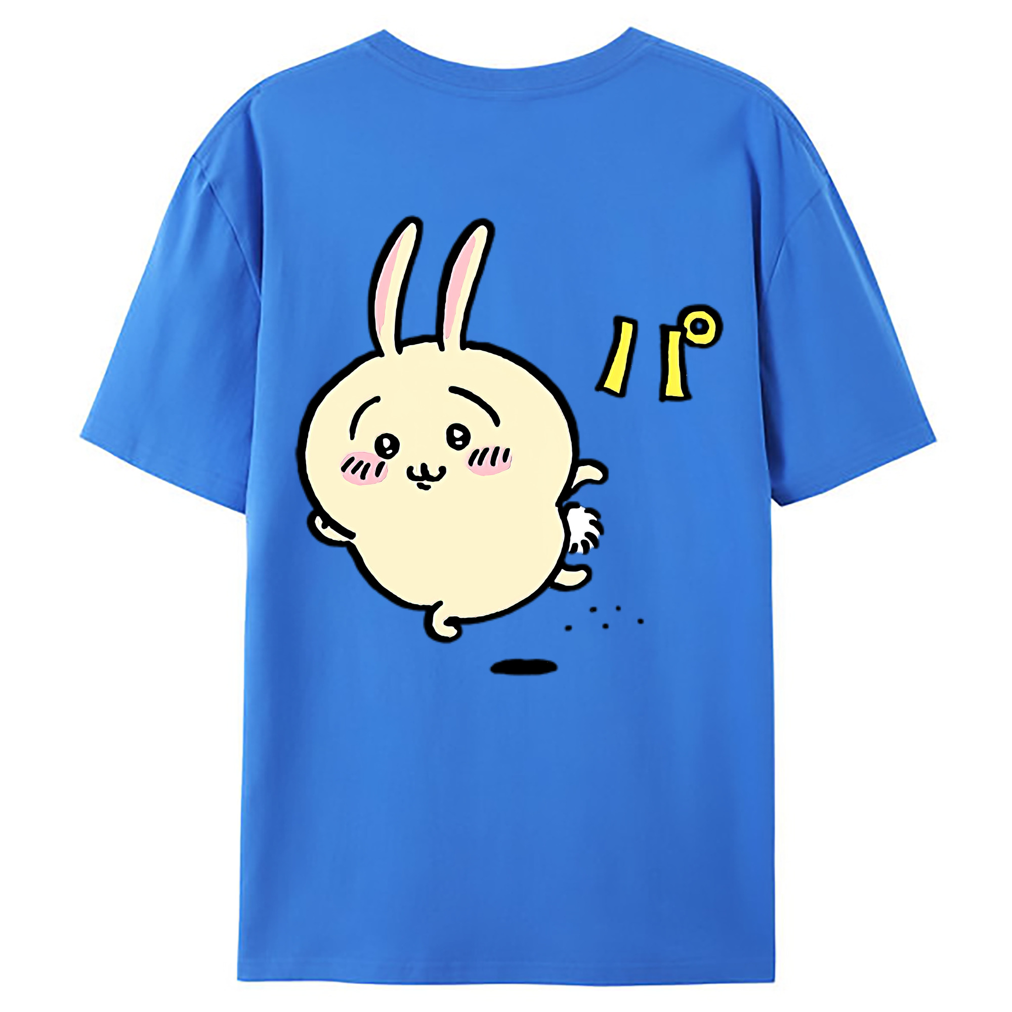（画像用） ちいかわ うさぎ Chii-kawa usagi 綿100％ メンズ半袖Tシャツ（バックプリント） 通気性