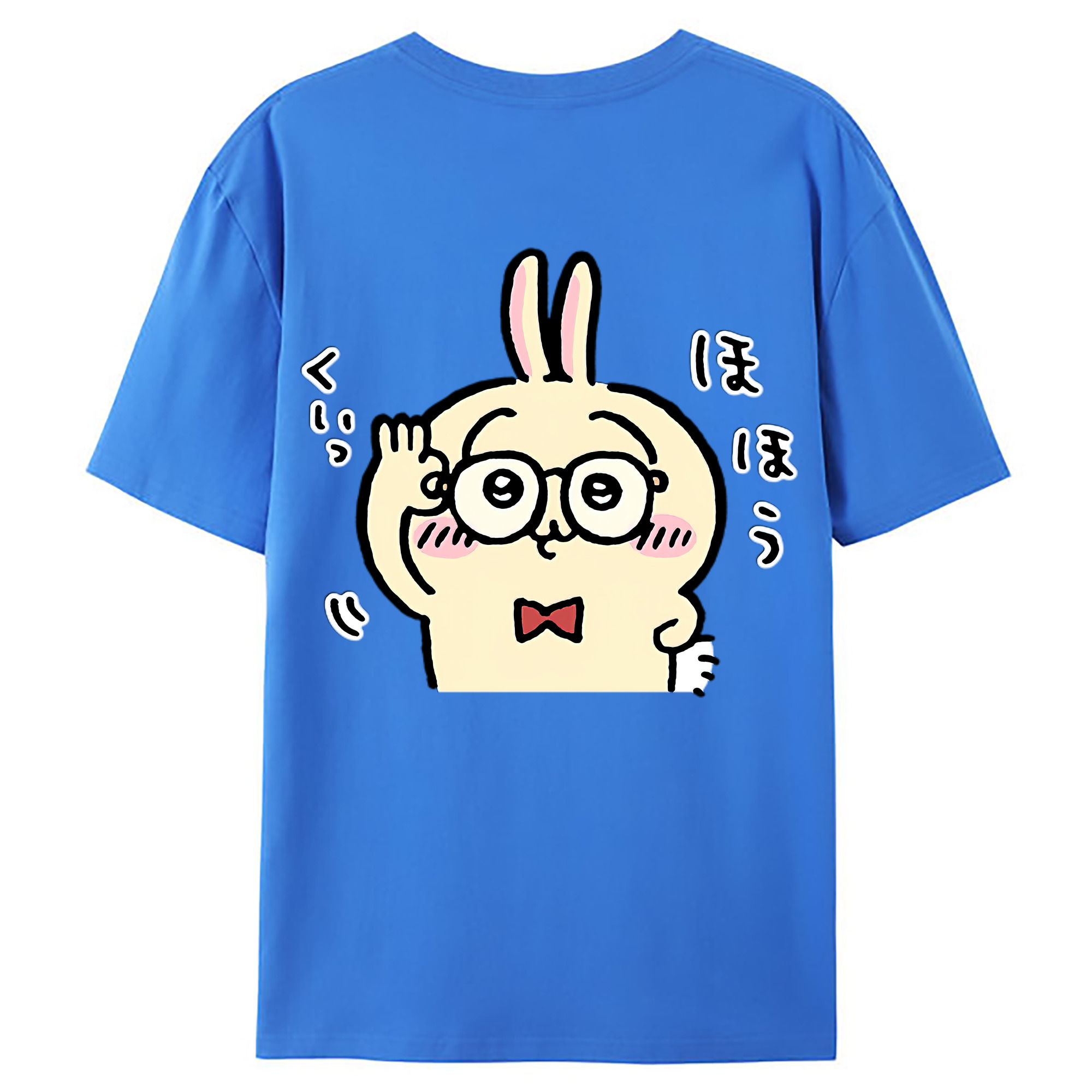 （画像用） ちいかわ うさぎ Chii-kawa usagi 綿100％ メンズ半袖Tシャツ（バックプリント） 通気性
