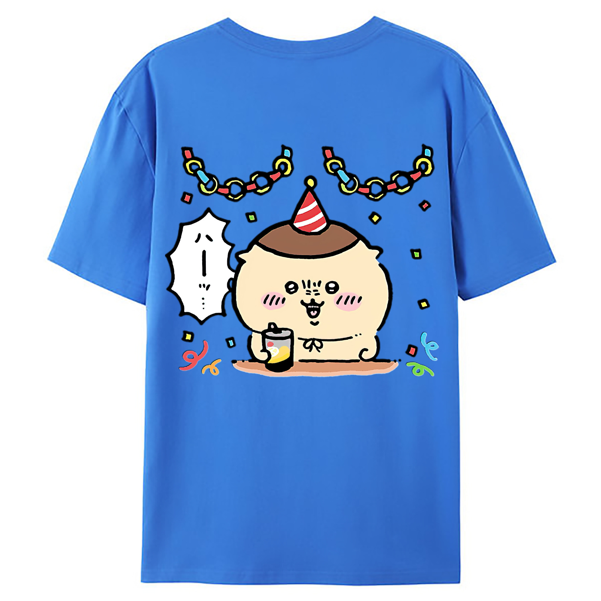 （画像用） ちいかわ くりまんじゅう Chii-kawa kuri manjū 綿100％ メンズ半袖Tシャツ（バックプリント） 通気性